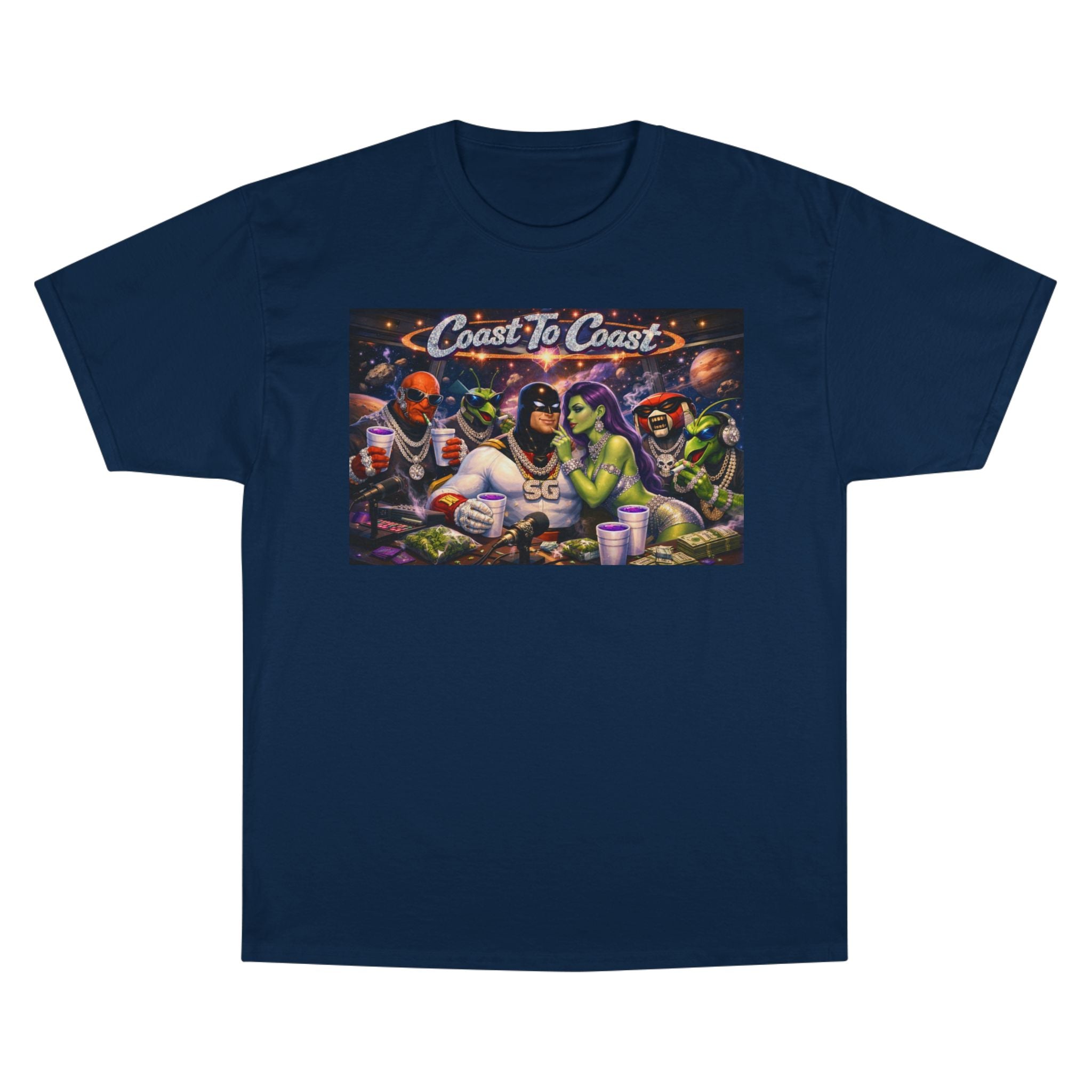 Champion T-Shirt — Retro Sci‑Fi 'Coast to Coast' & SoulSil Emporium Graphic Tee