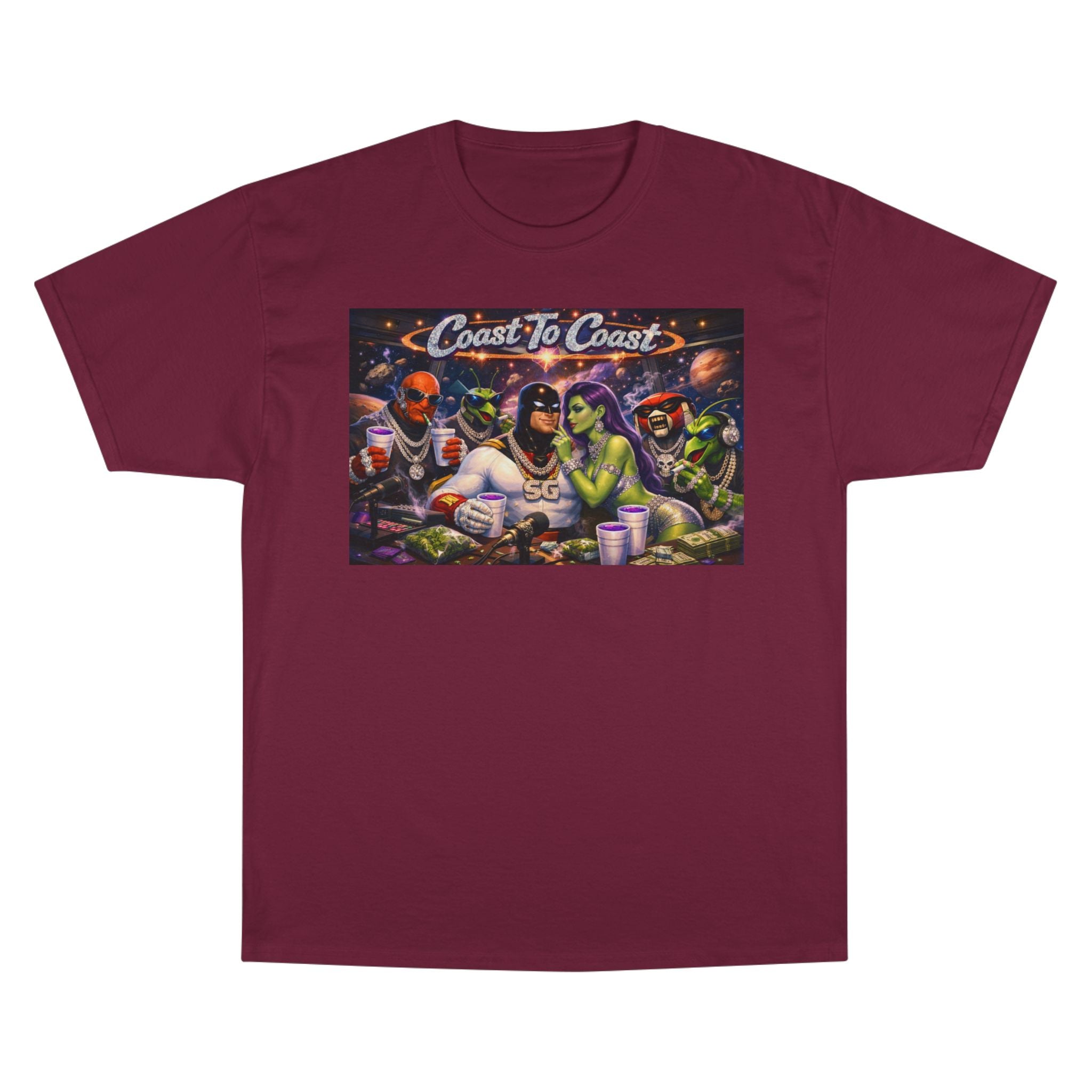 Champion T-Shirt — Retro Sci‑Fi 'Coast to Coast' & SoulSil Emporium Graphic Tee