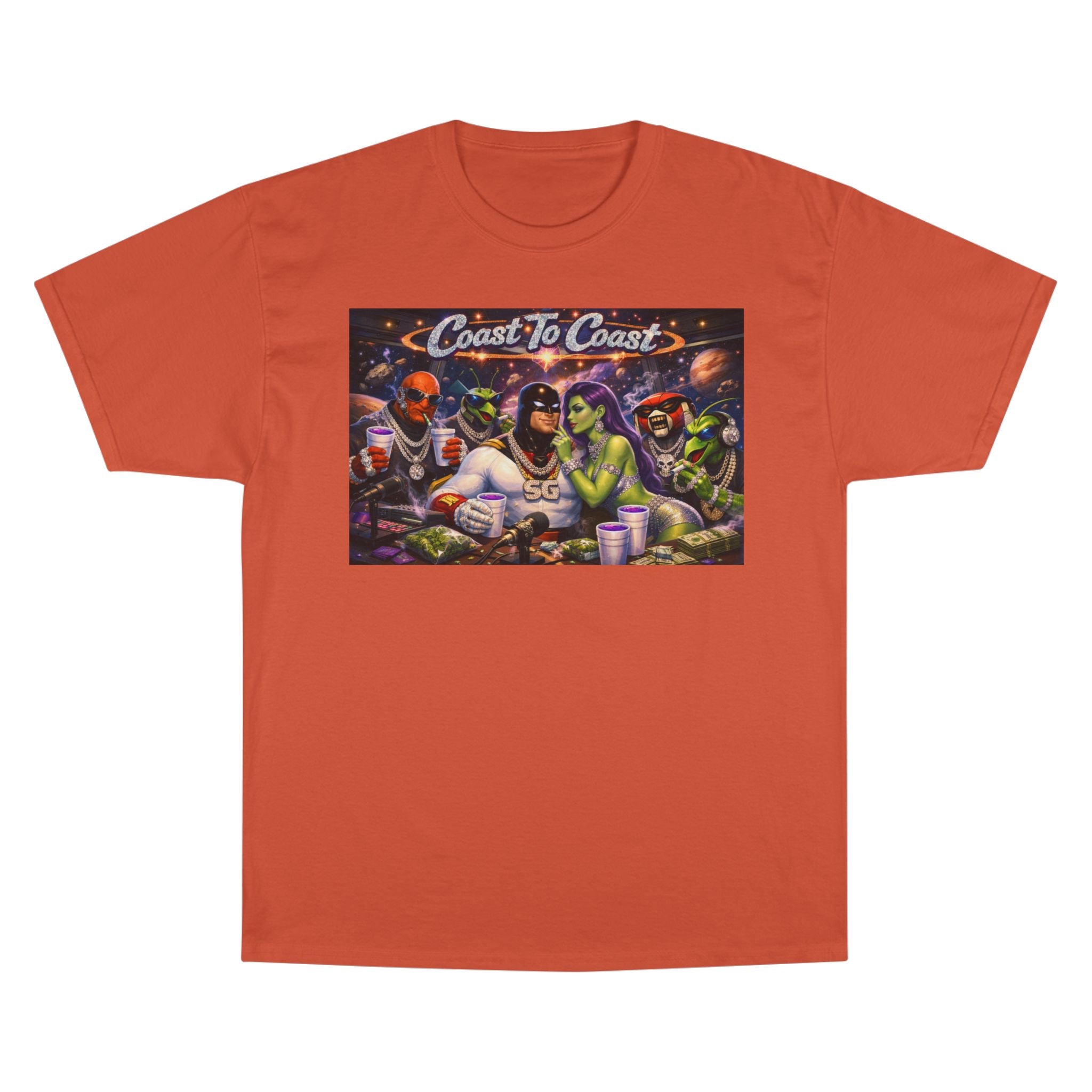 Champion T-Shirt — Retro Sci‑Fi 'Coast to Coast' & SoulSil Emporium Graphic Tee