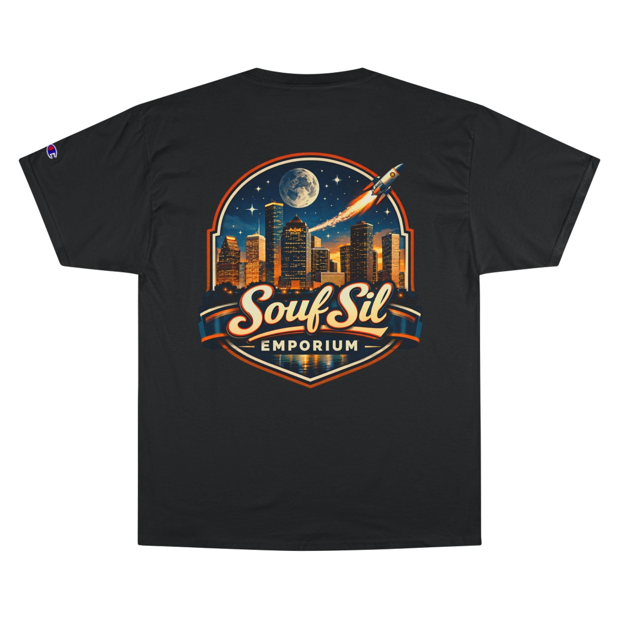 Champion T-Shirt — Retro Sci‑Fi 'Coast to Coast' & SoulSil Emporium Graphic Tee