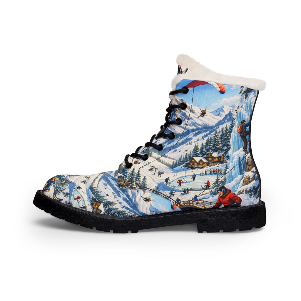 Winter Cabin Snow Boots — Men's Fur-Lined Leather Hiking Boots