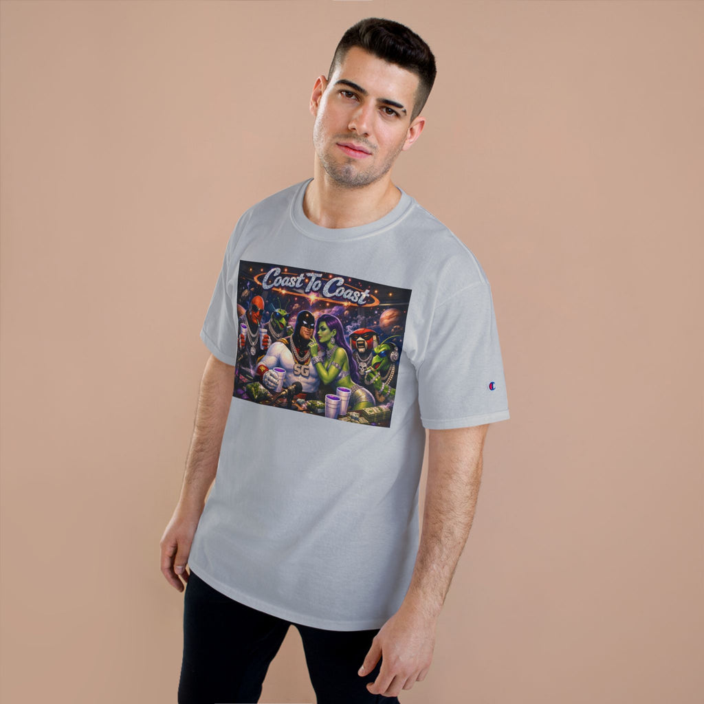 Champion T-Shirt — Retro Sci‑Fi 'Coast to Coast' & SoulSil Emporium Graphic Tee