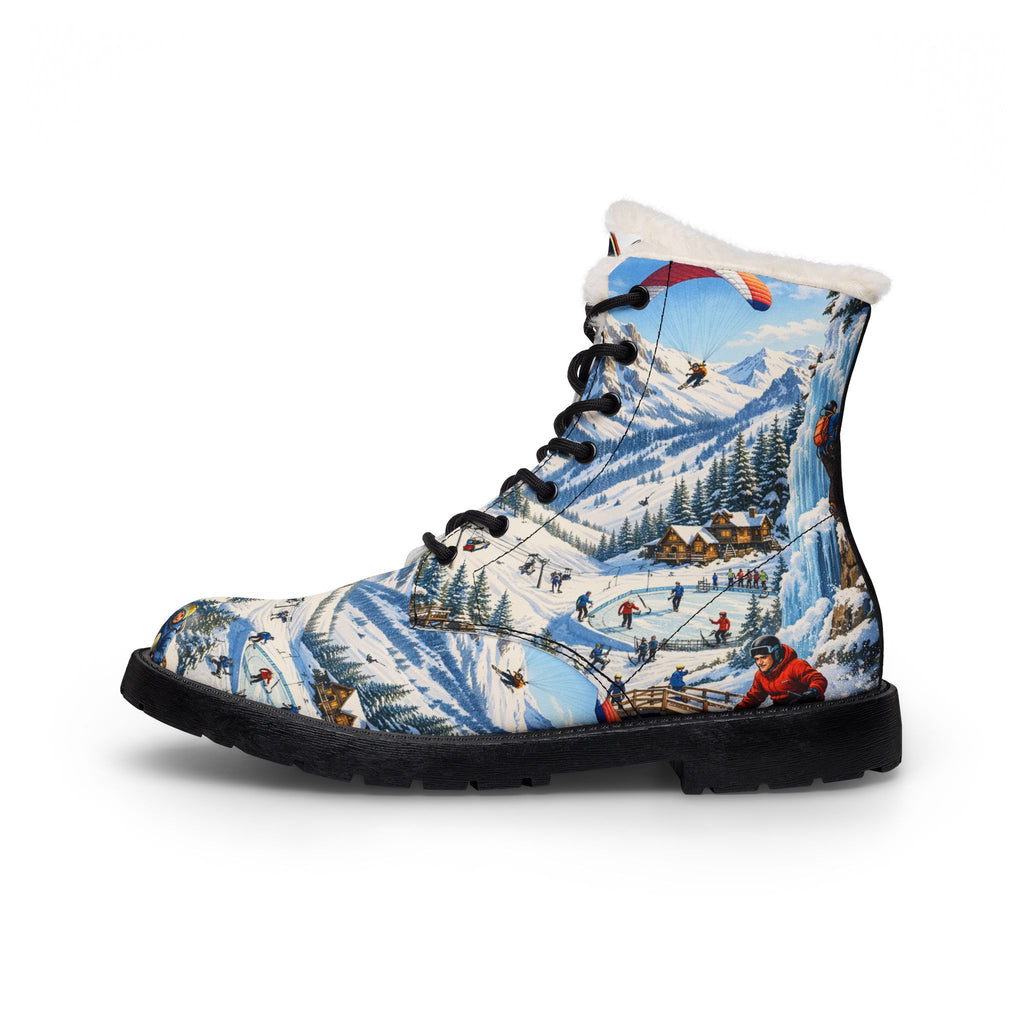 Winter Cabin Snow Boots — Men's Fur-Lined Leather Hiking Boots