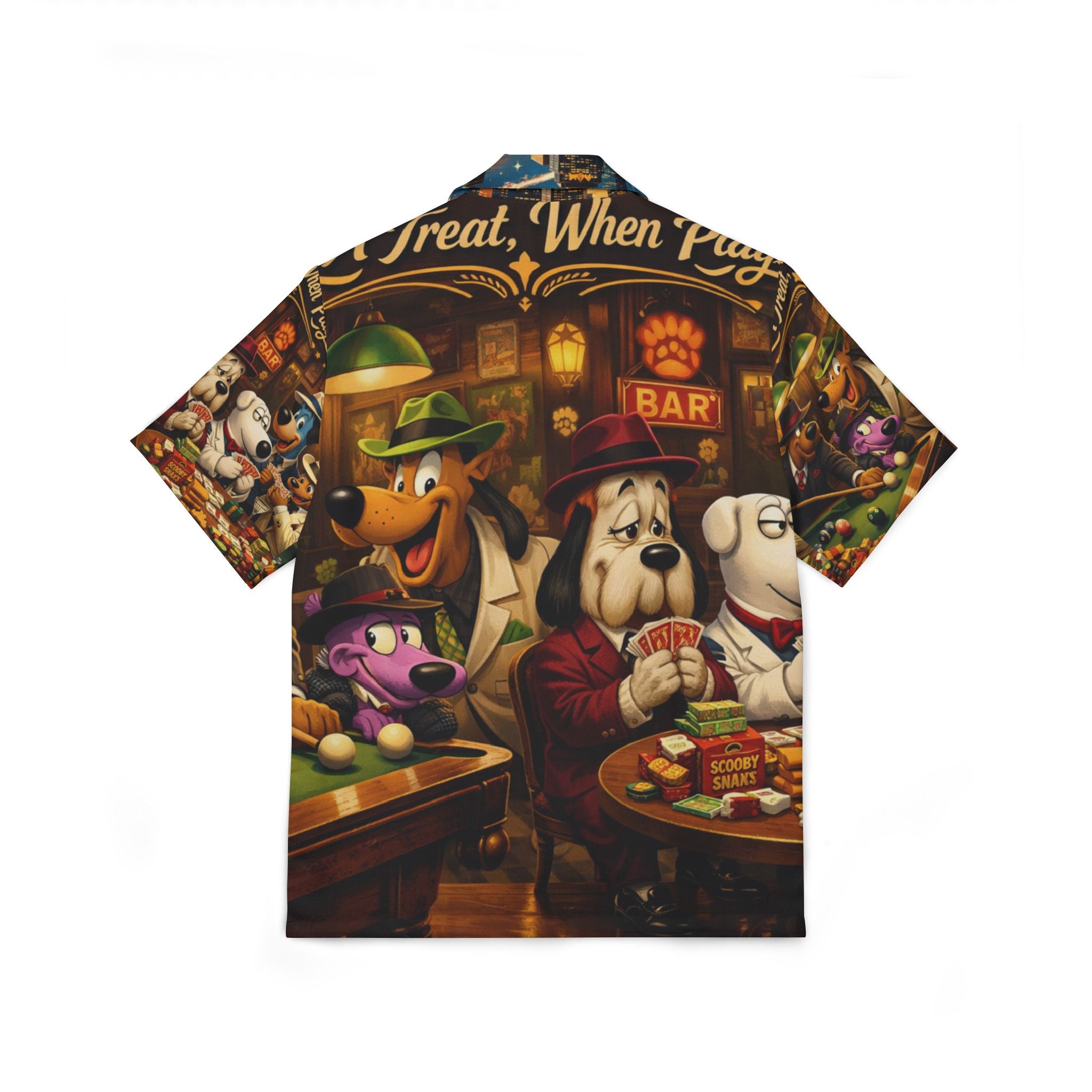 Poker Night Hawaiian Shirt — Vintage Cartoon Dogs Casino Aloha Shirt