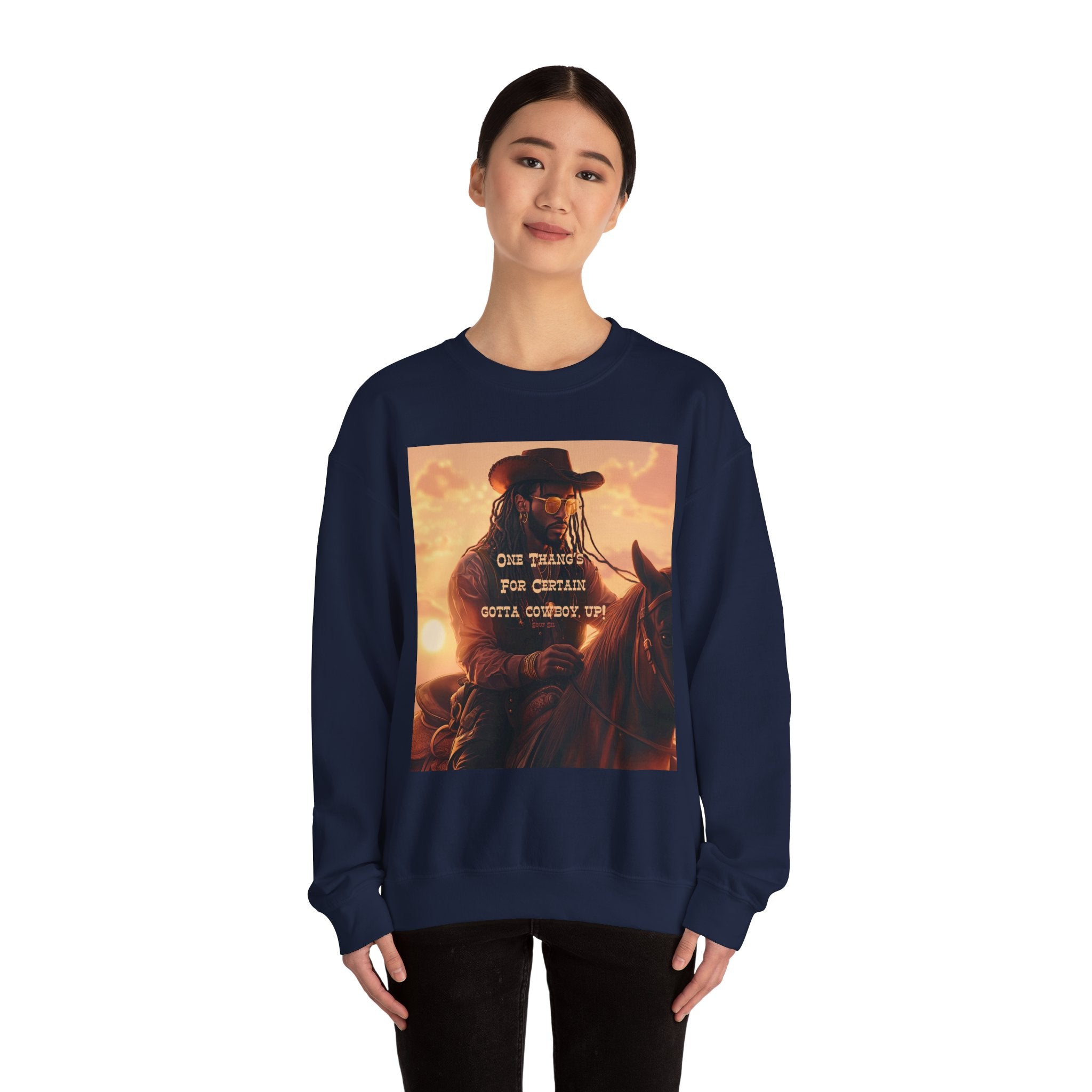 Cowboy Vibes Motivational Crewneck Sweatshirt - Unisex