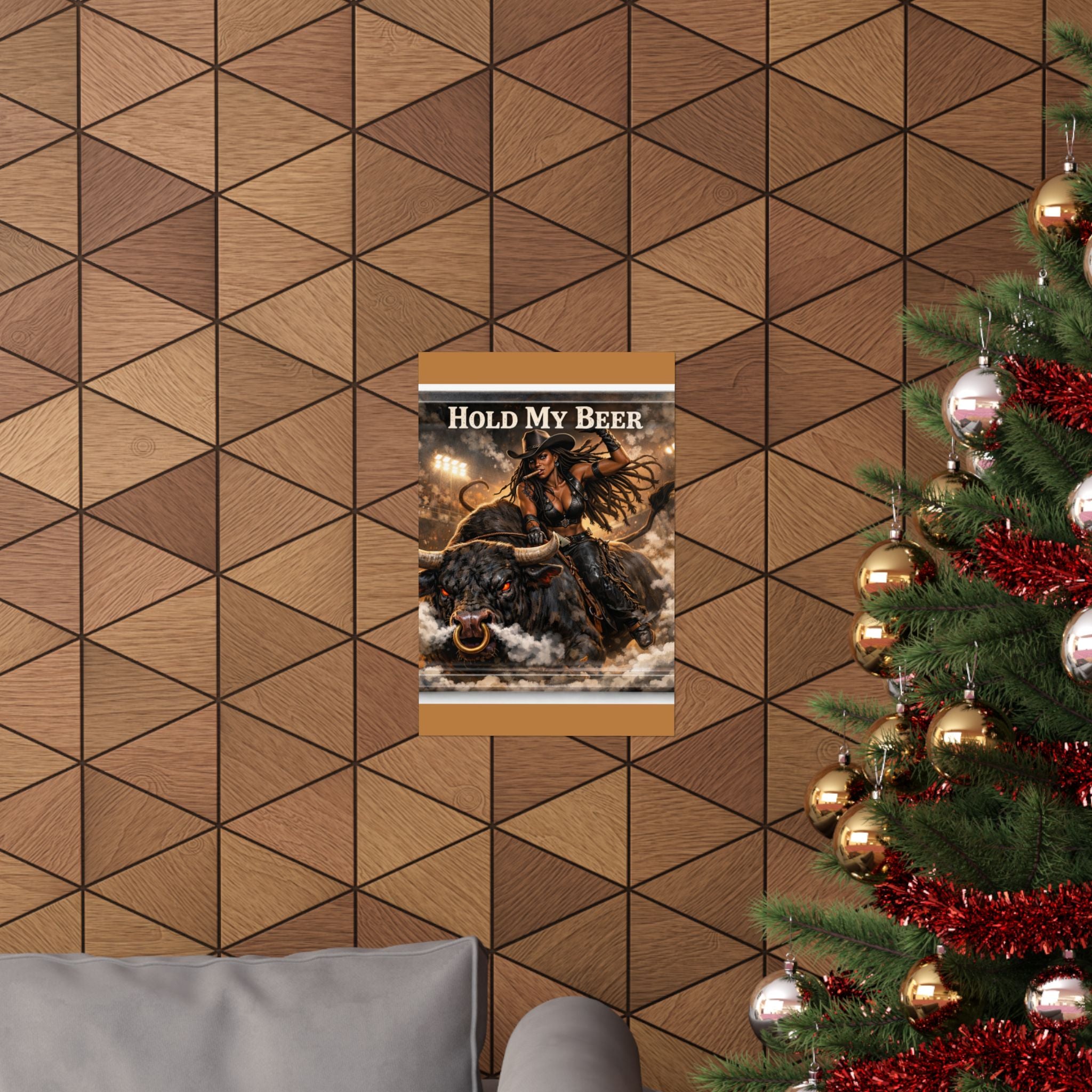Hold My Beer Rodeo Cowgirl Poster | Matte Vertical Poster