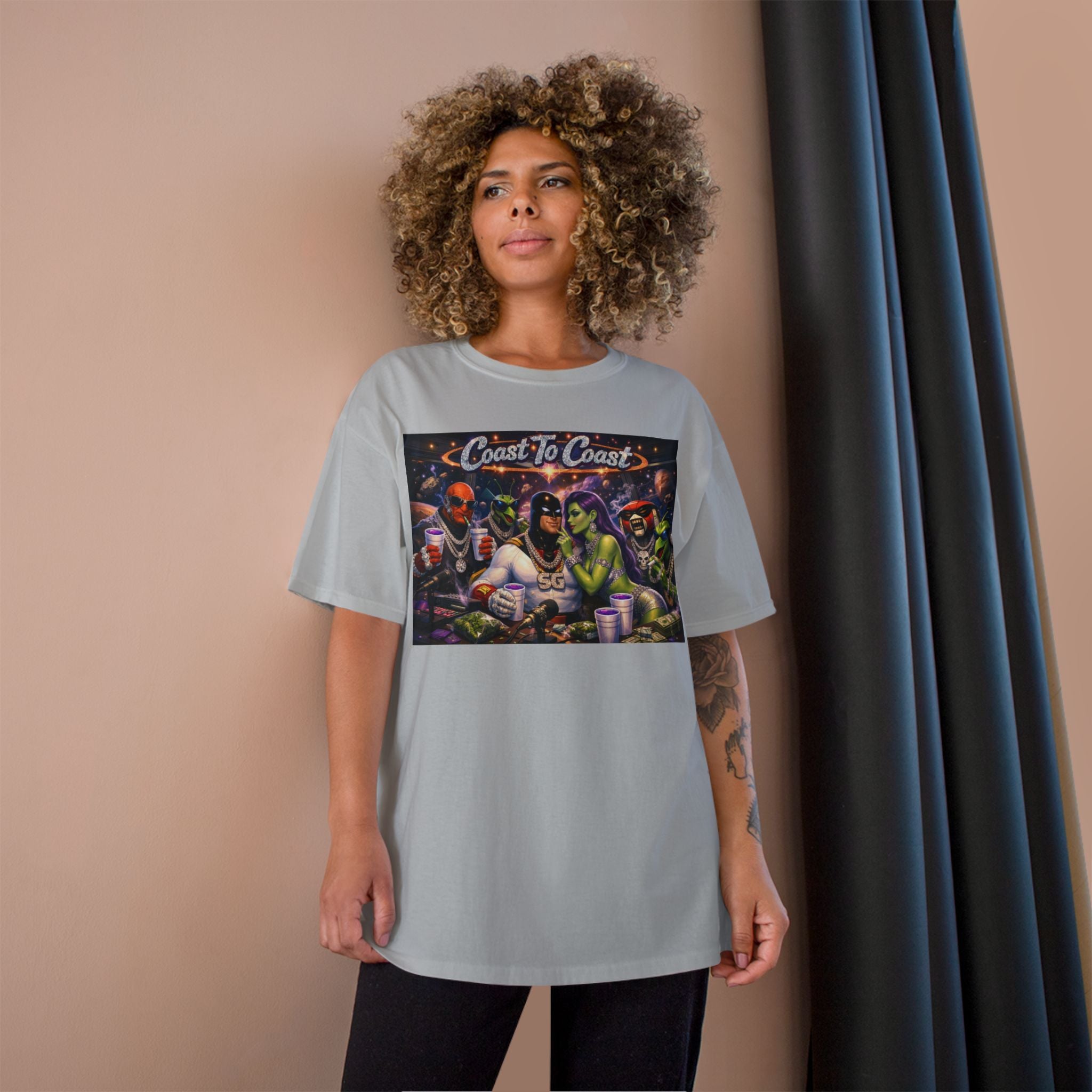 Champion T-Shirt — Retro Sci‑Fi 'Coast to Coast' & SoulSil Emporium Graphic Tee