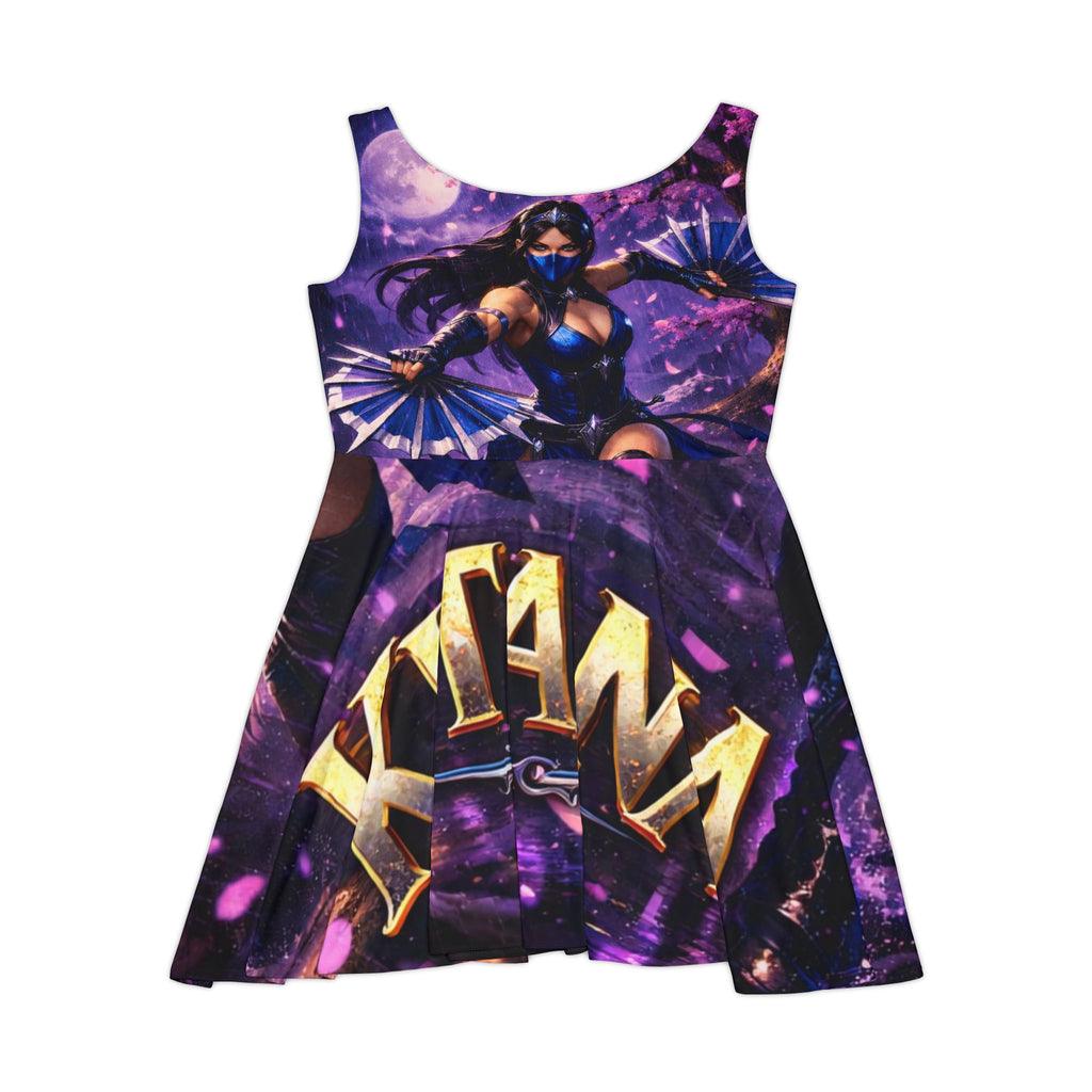 Kitana Purple Graphic Skater Dress