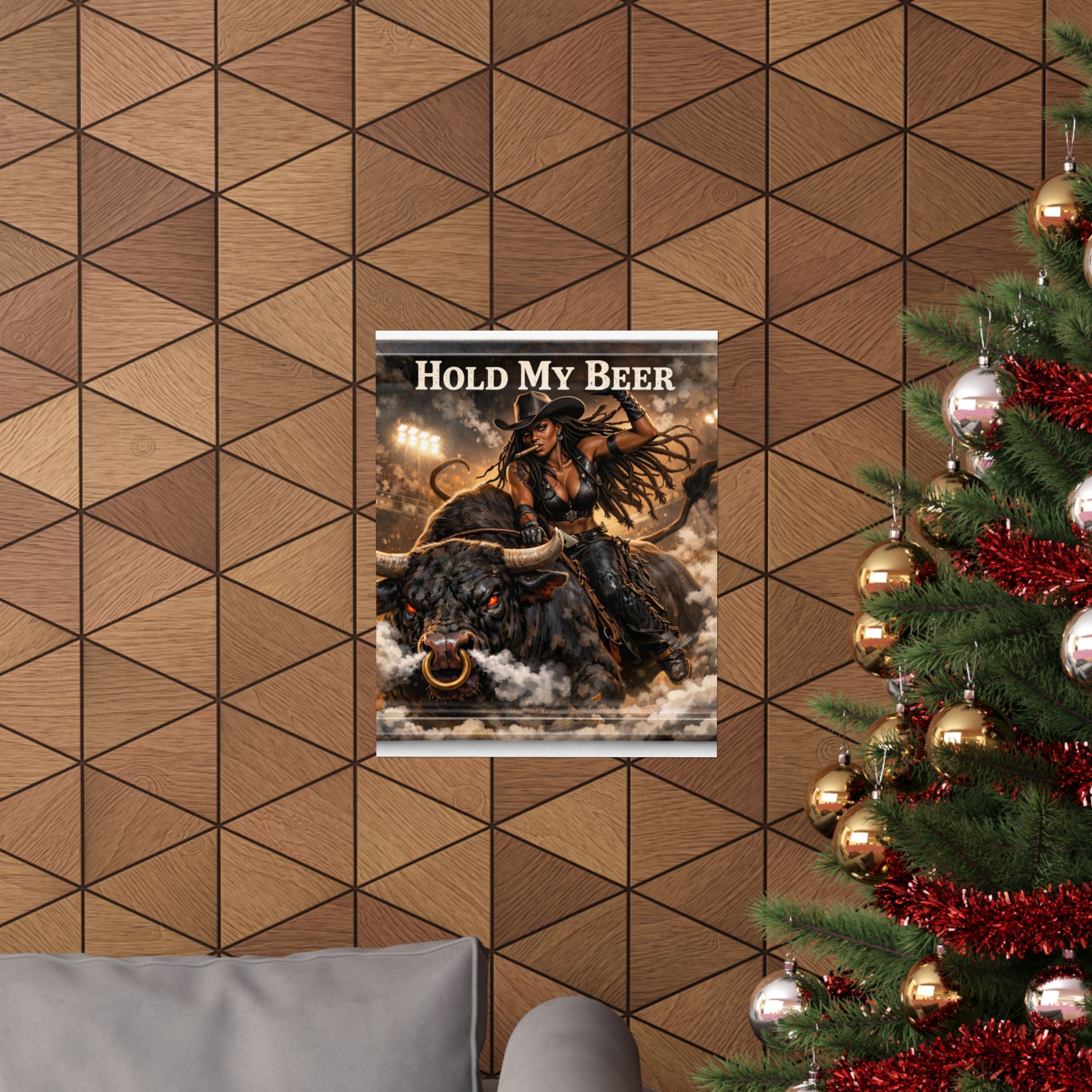Hold My Beer Rodeo Cowgirl Poster | Matte Vertical Poster