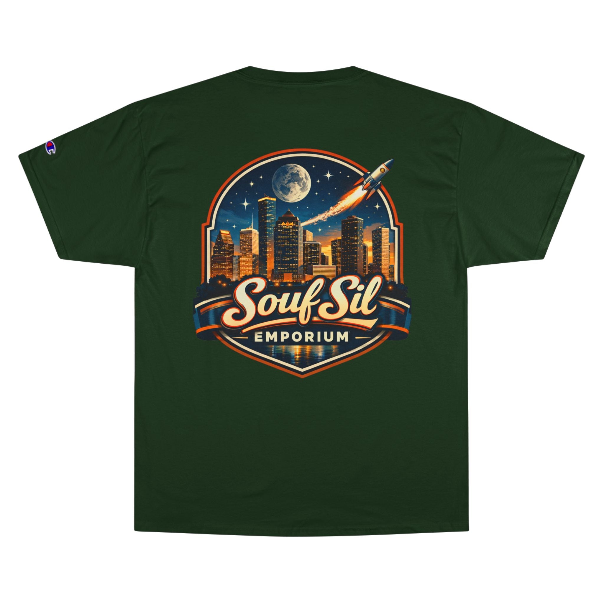 Champion T-Shirt — Retro Sci‑Fi 'Coast to Coast' & SoulSil Emporium Graphic Tee