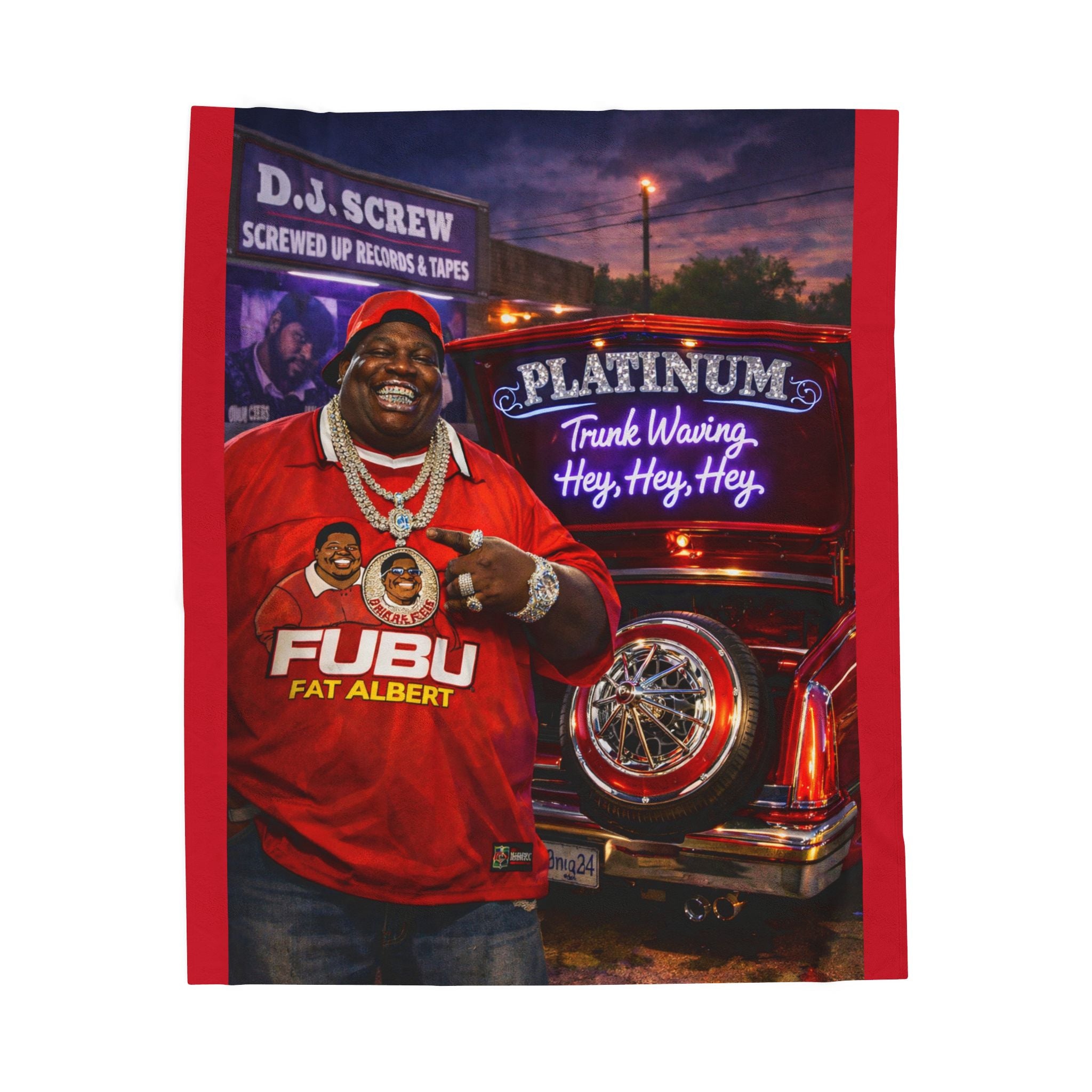 Fat Albert Portrait Velveteen Plush Blanket