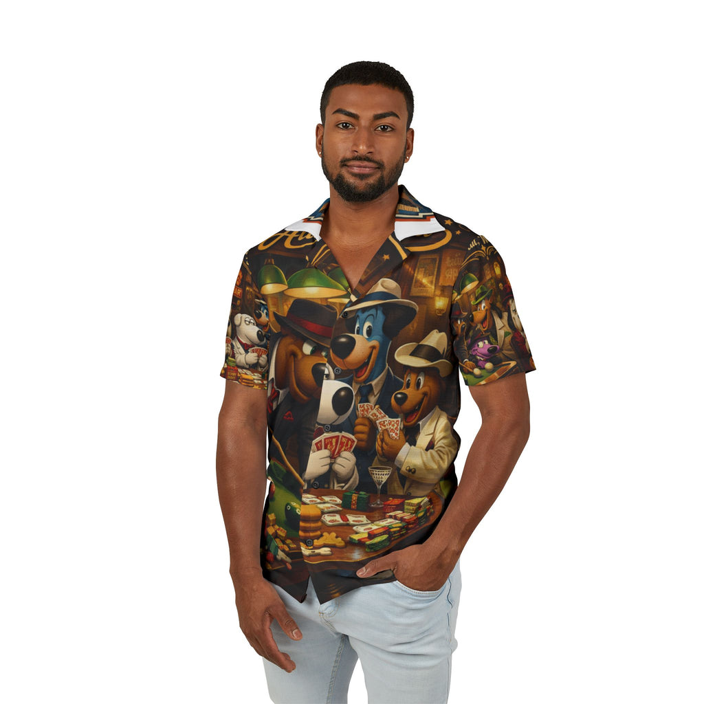 Poker Night Hawaiian Shirt — Vintage Cartoon Dogs Casino Aloha Shirt