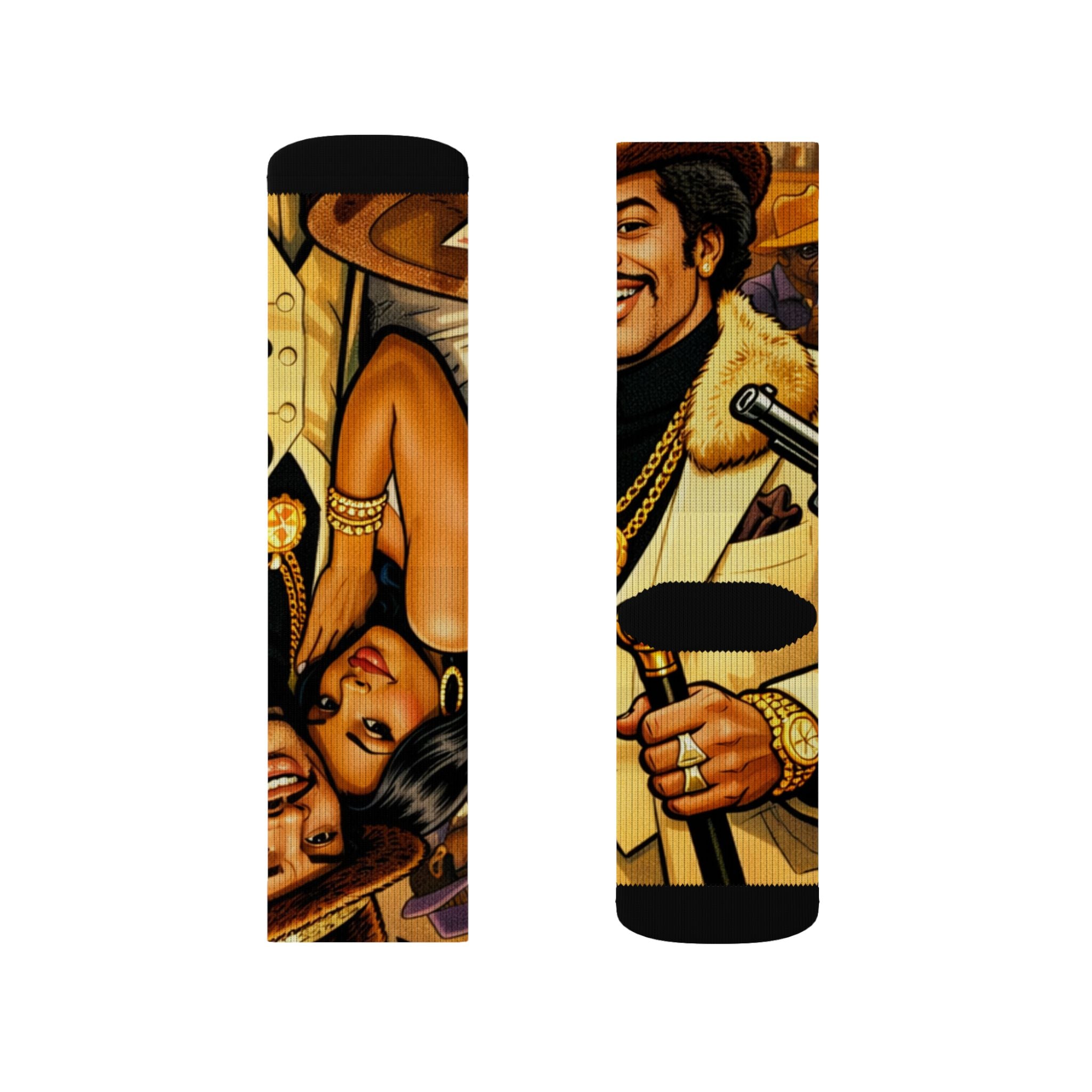 The Mac Vintage Comic Art Socks | Sublimation Crew Socks