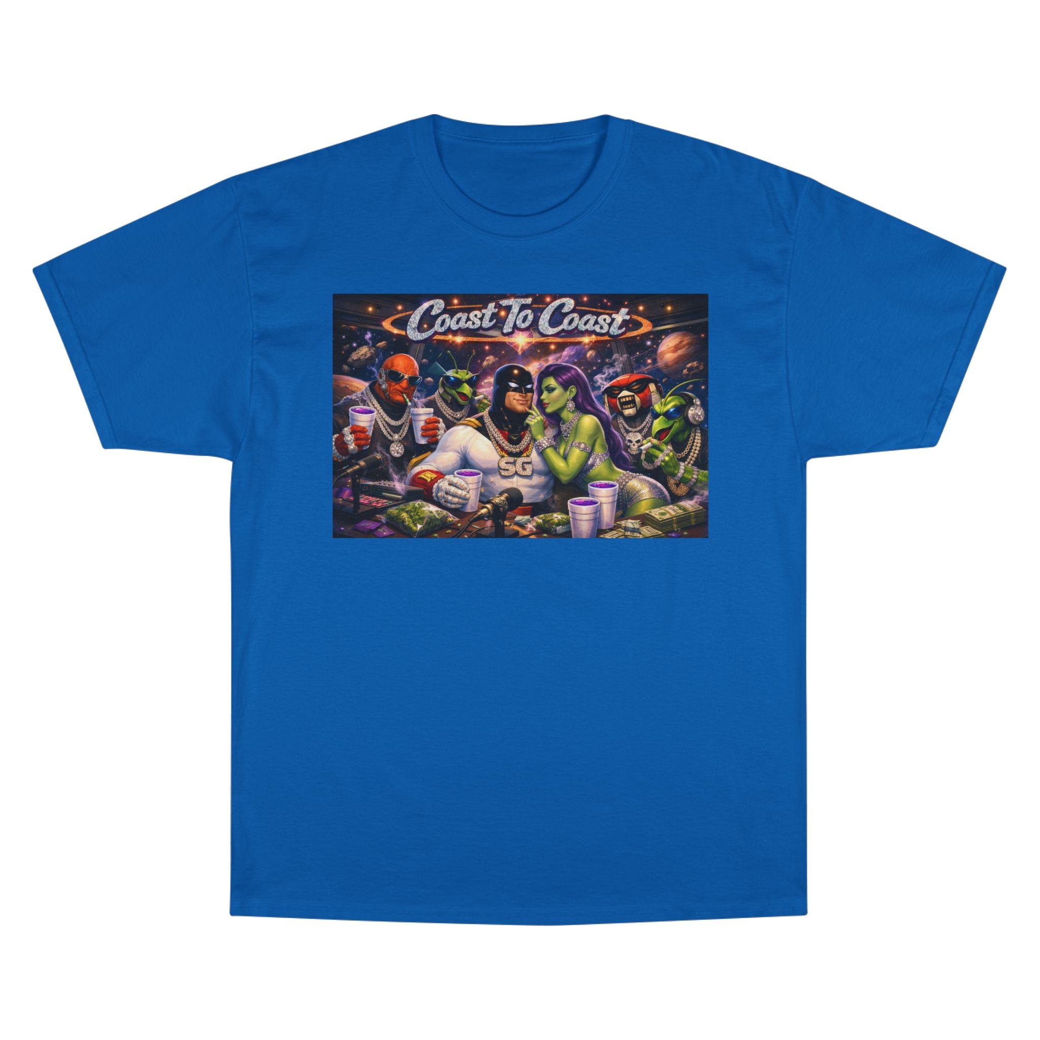 Champion T-Shirt — Retro Sci‑Fi 'Coast to Coast' & SoulSil Emporium Graphic Tee
