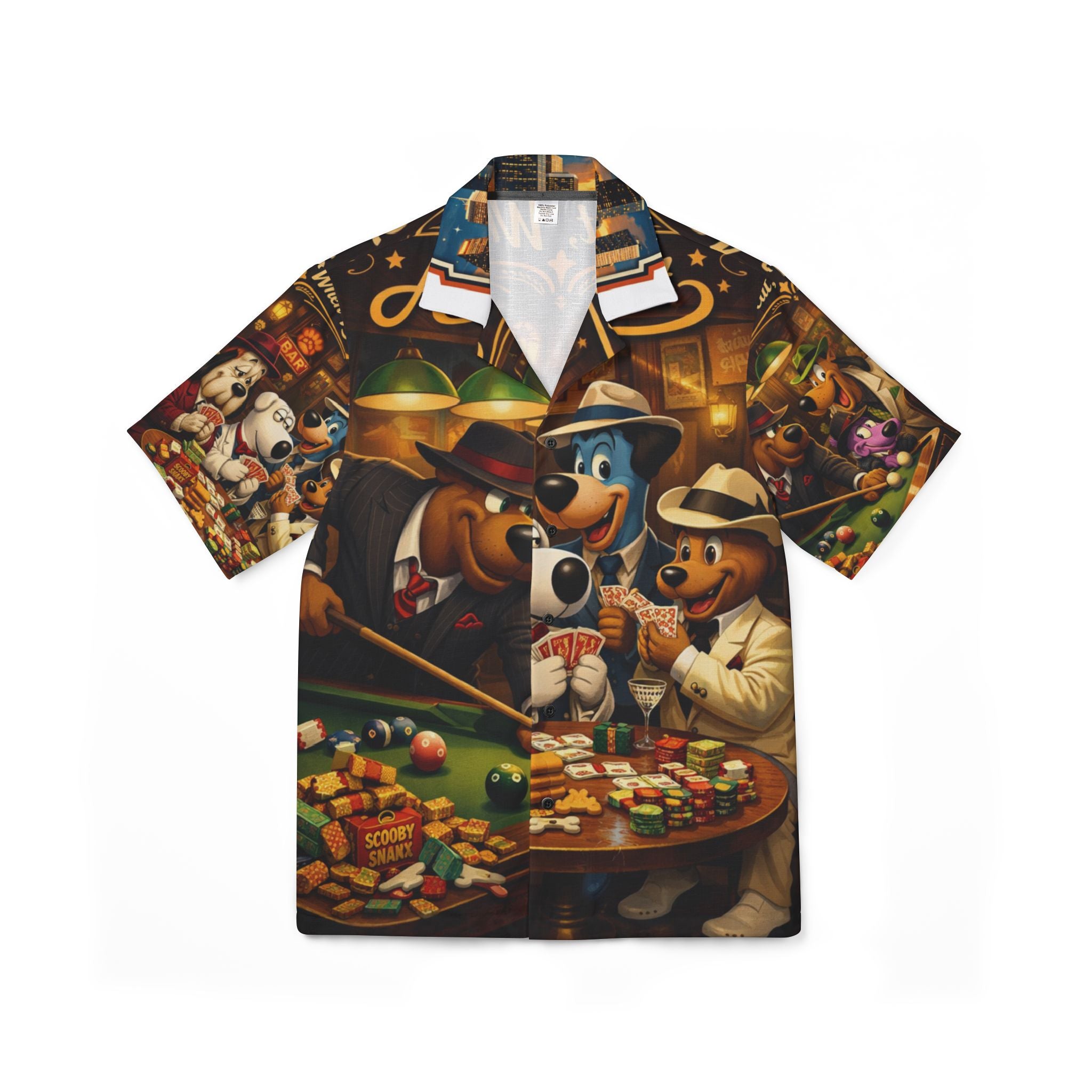 Poker Night Hawaiian Shirt — Vintage Cartoon Dogs Casino Aloha Shirt