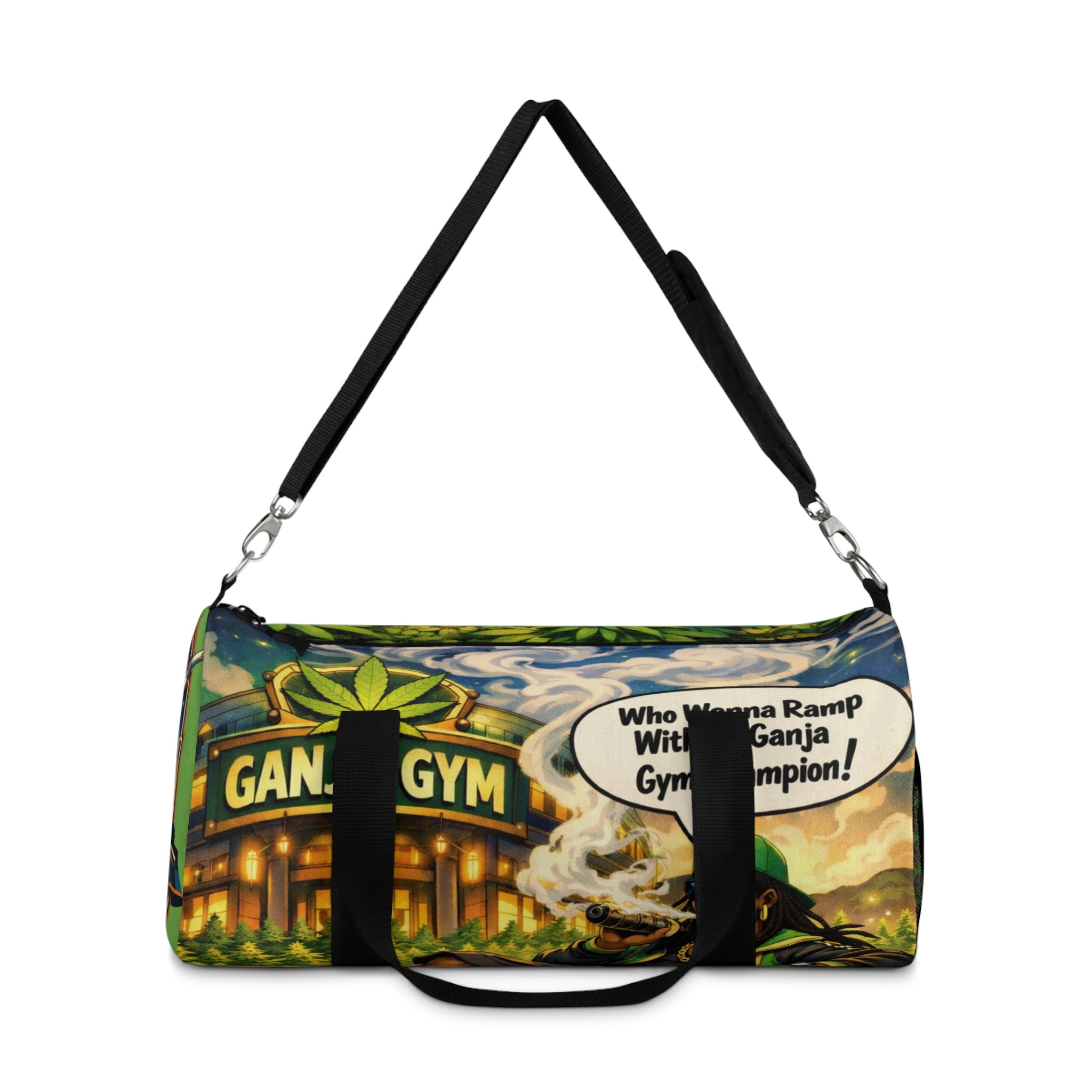 Ganja Gym Duffle Bag — Retro Cannabis Fitness Travel Bag