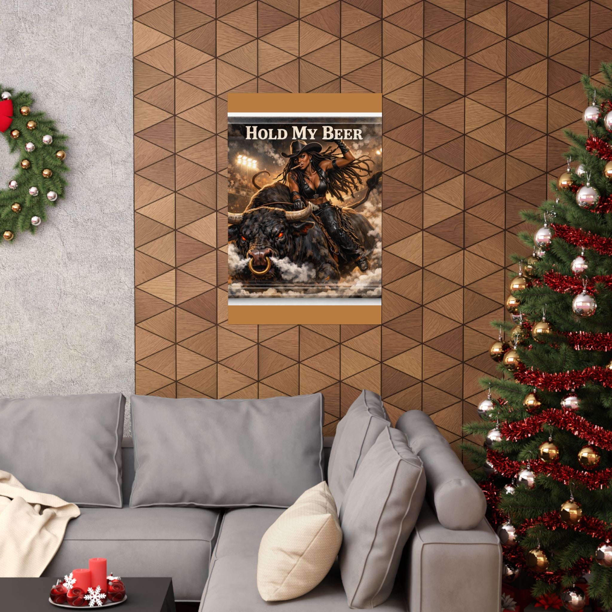 Hold My Beer Rodeo Cowgirl Poster | Matte Vertical Poster