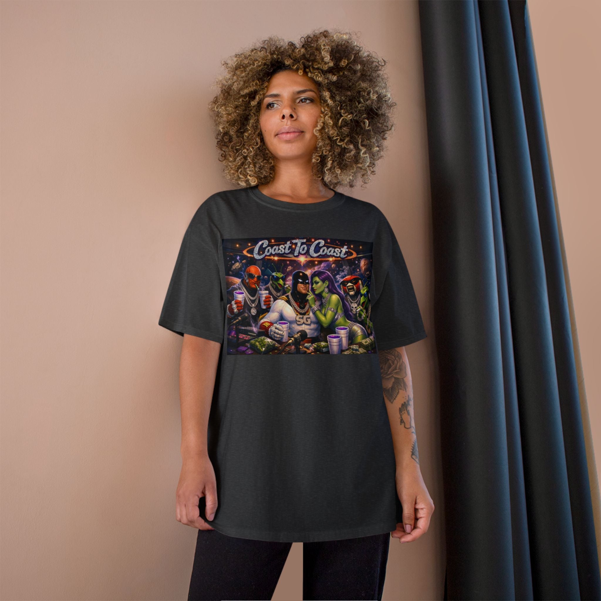 Champion T-Shirt — Retro Sci‑Fi 'Coast to Coast' & SoulSil Emporium Graphic Tee