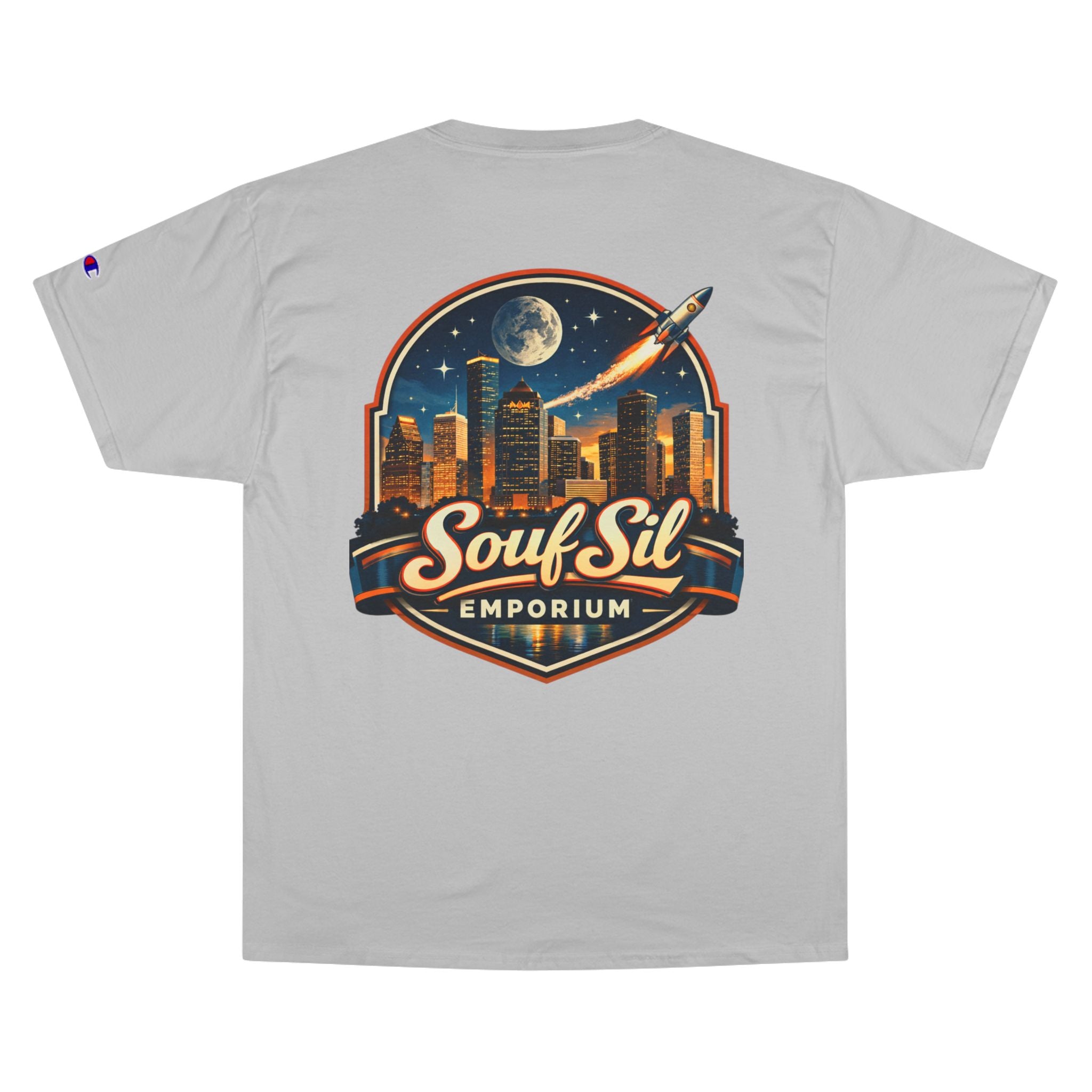 Champion T-Shirt — Retro Sci‑Fi 'Coast to Coast' & SoulSil Emporium Graphic Tee