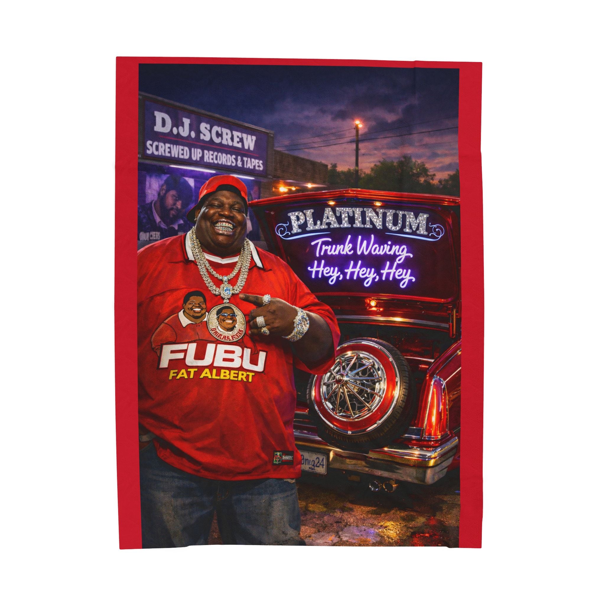 Fat Albert Portrait Velveteen Plush Blanket