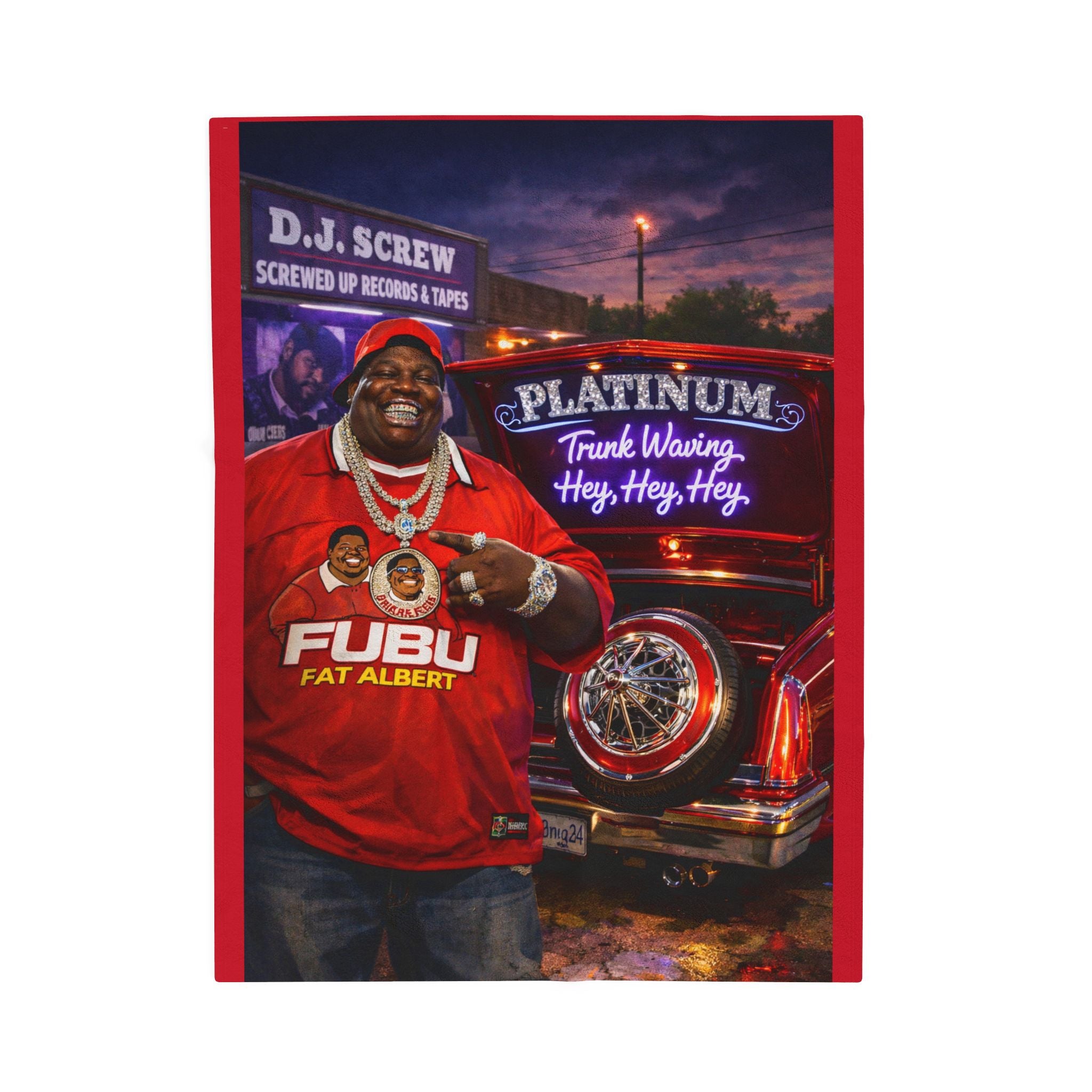 Fat Albert Portrait Velveteen Plush Blanket