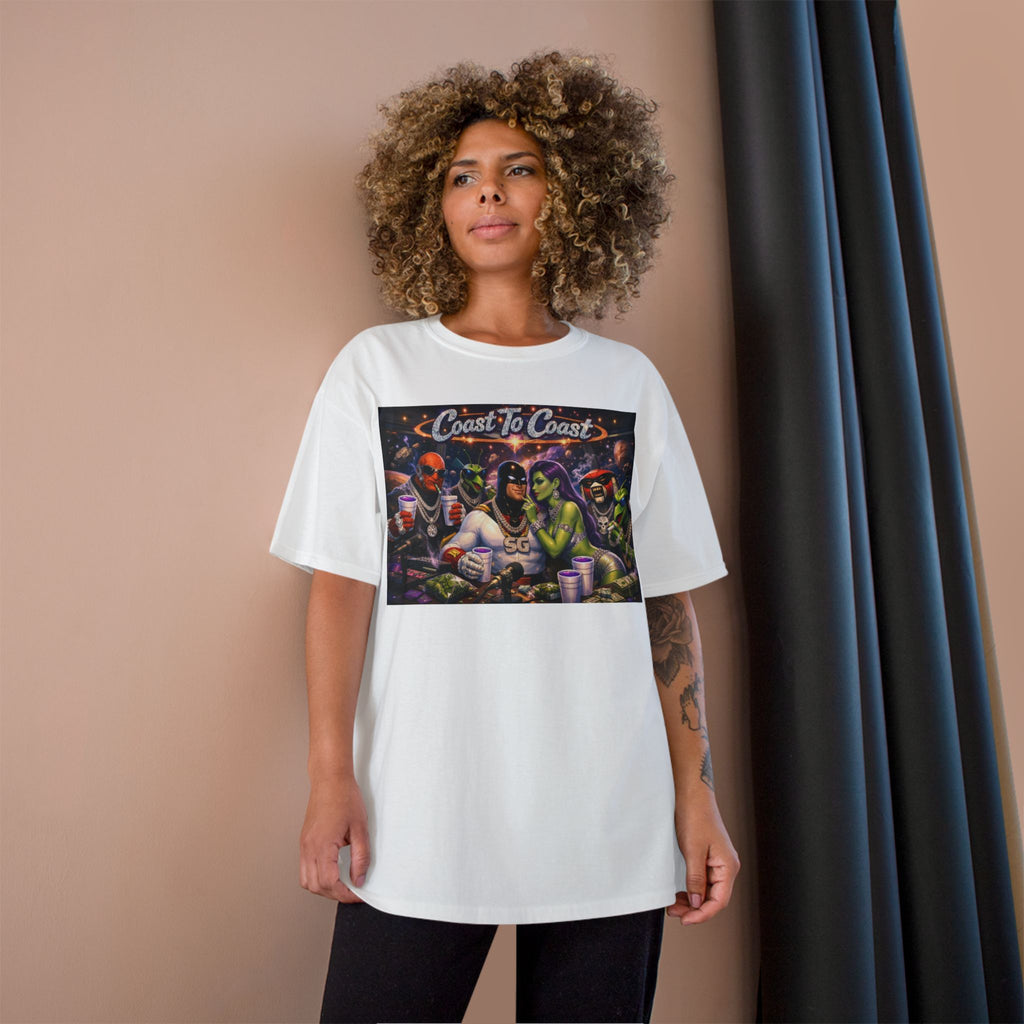 Champion T-Shirt — Retro Sci‑Fi 'Coast to Coast' & SoulSil Emporium Graphic Tee