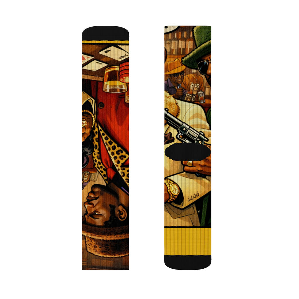 The Mac Vintage Comic Art Socks | Sublimation Crew Socks