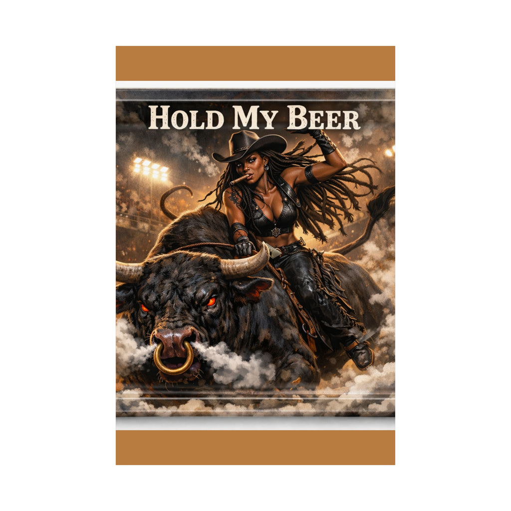 Hold My Beer Rodeo Cowgirl Poster | Matte Vertical Poster