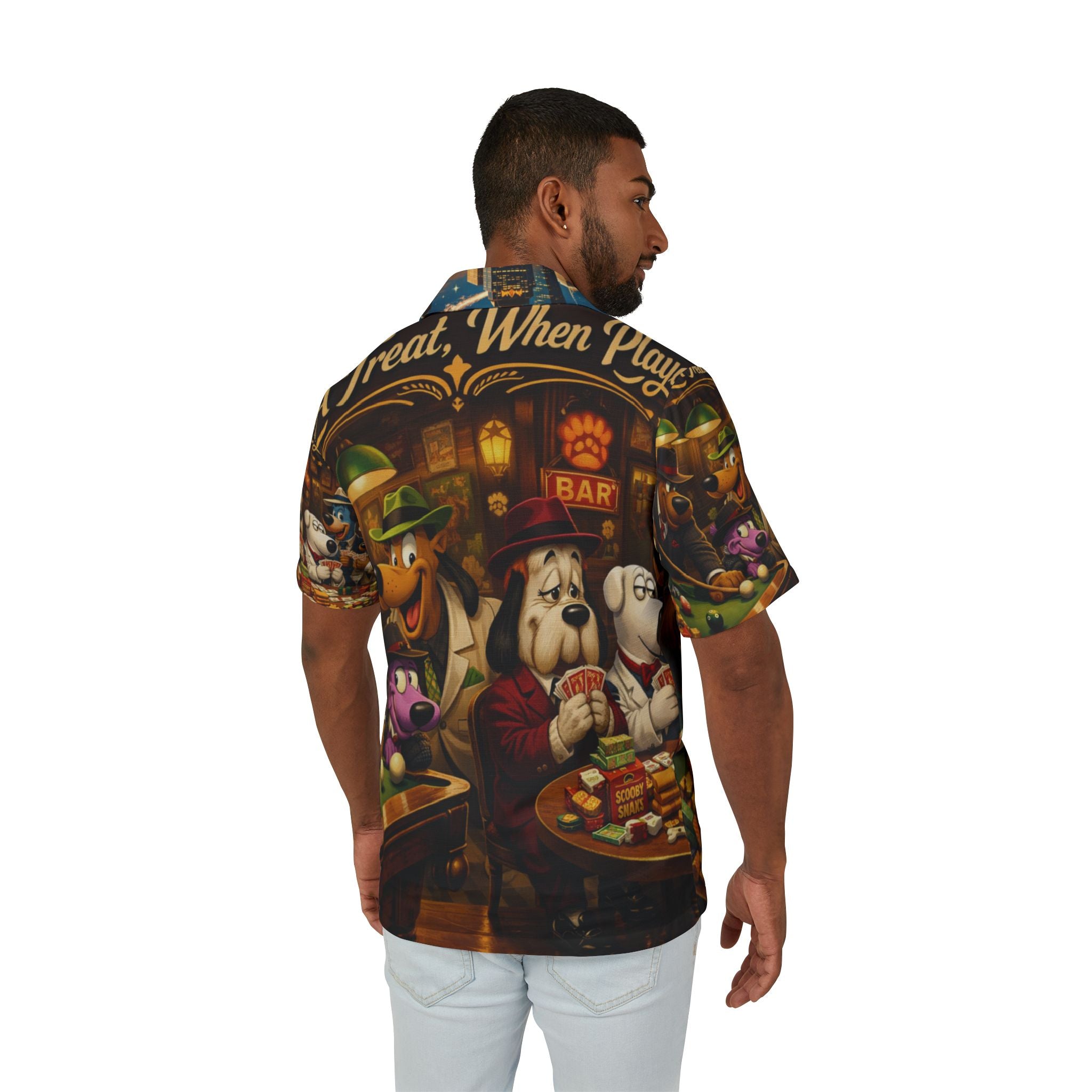Poker Night Hawaiian Shirt — Vintage Cartoon Dogs Casino Aloha Shirt