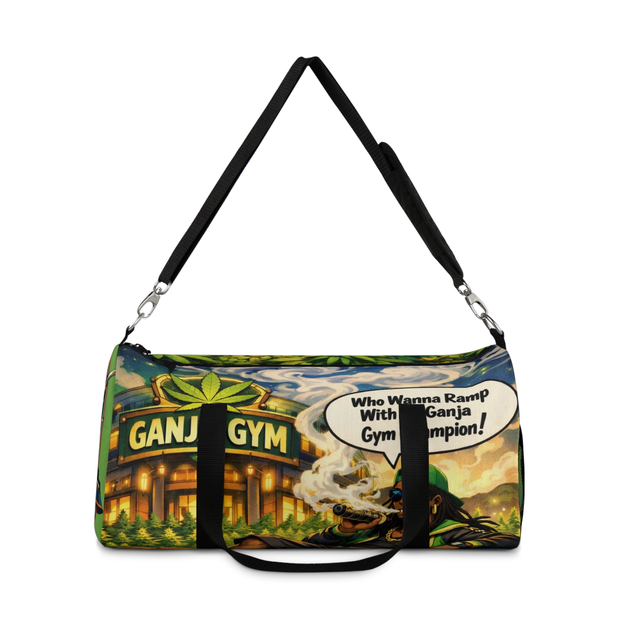 Ganja Gym Duffle Bag — Retro Cannabis Fitness Travel Bag