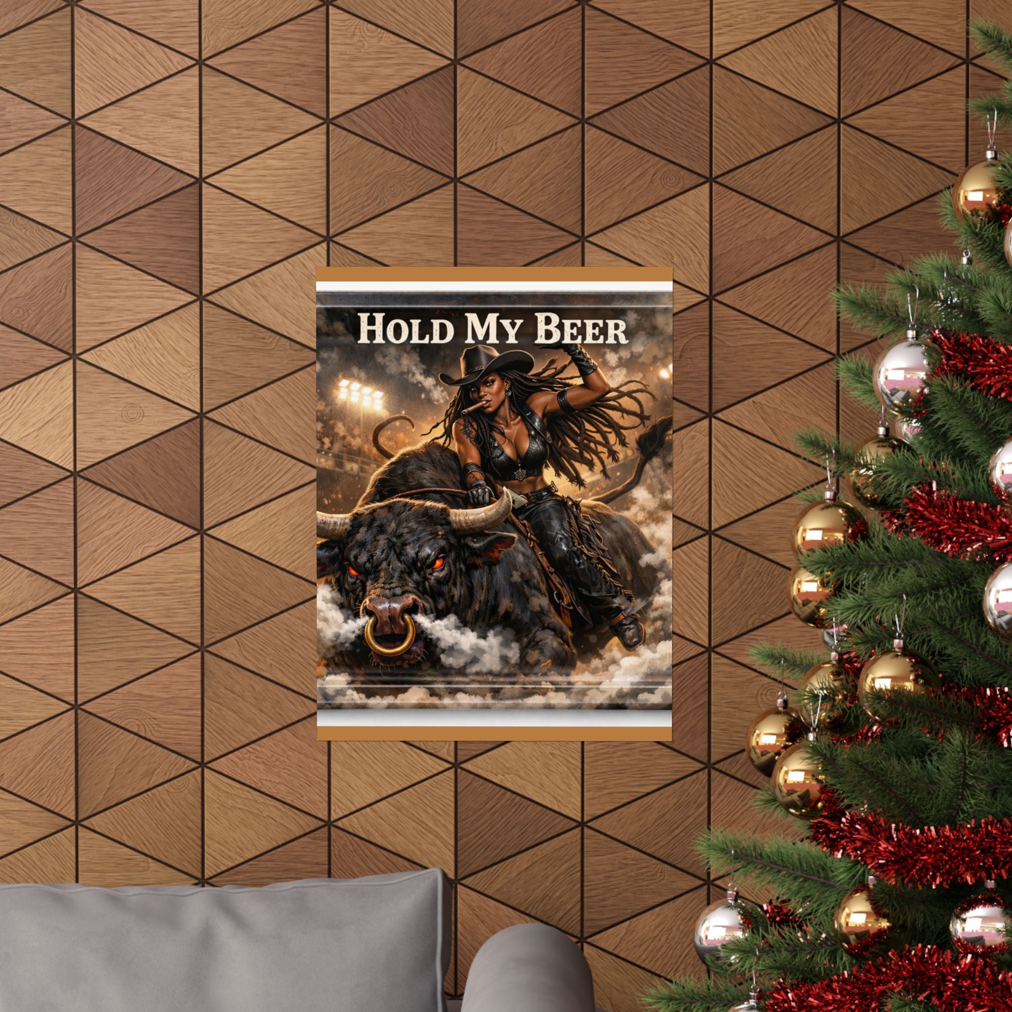 Hold My Beer Rodeo Cowgirl Poster | Matte Vertical Poster