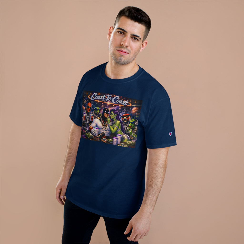 Champion T-Shirt — Retro Sci‑Fi 'Coast to Coast' & SoulSil Emporium Graphic Tee