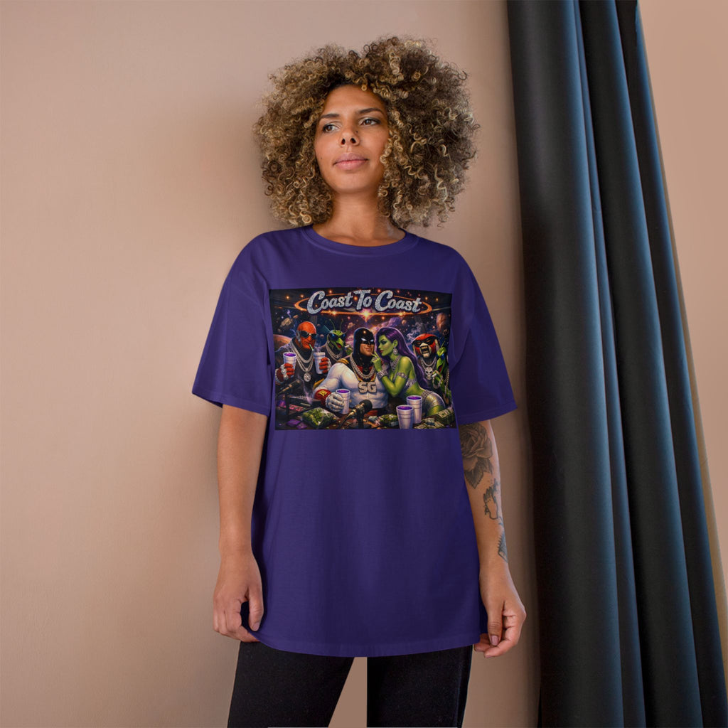 Champion T-Shirt — Retro Sci‑Fi 'Coast to Coast' & SoulSil Emporium Graphic Tee