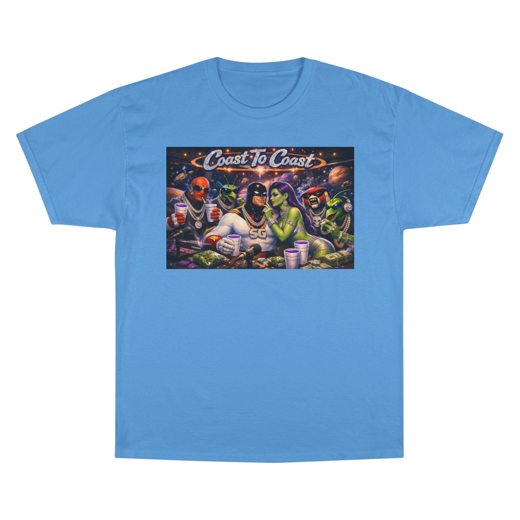Champion T-Shirt — Retro Sci‑Fi 'Coast to Coast' & SoulSil Emporium Graphic Tee