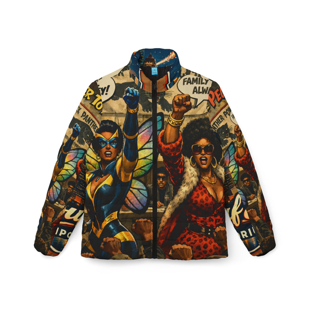 Empowerment Protest First Black Superhero & Villain Puffer Jacket-Women
