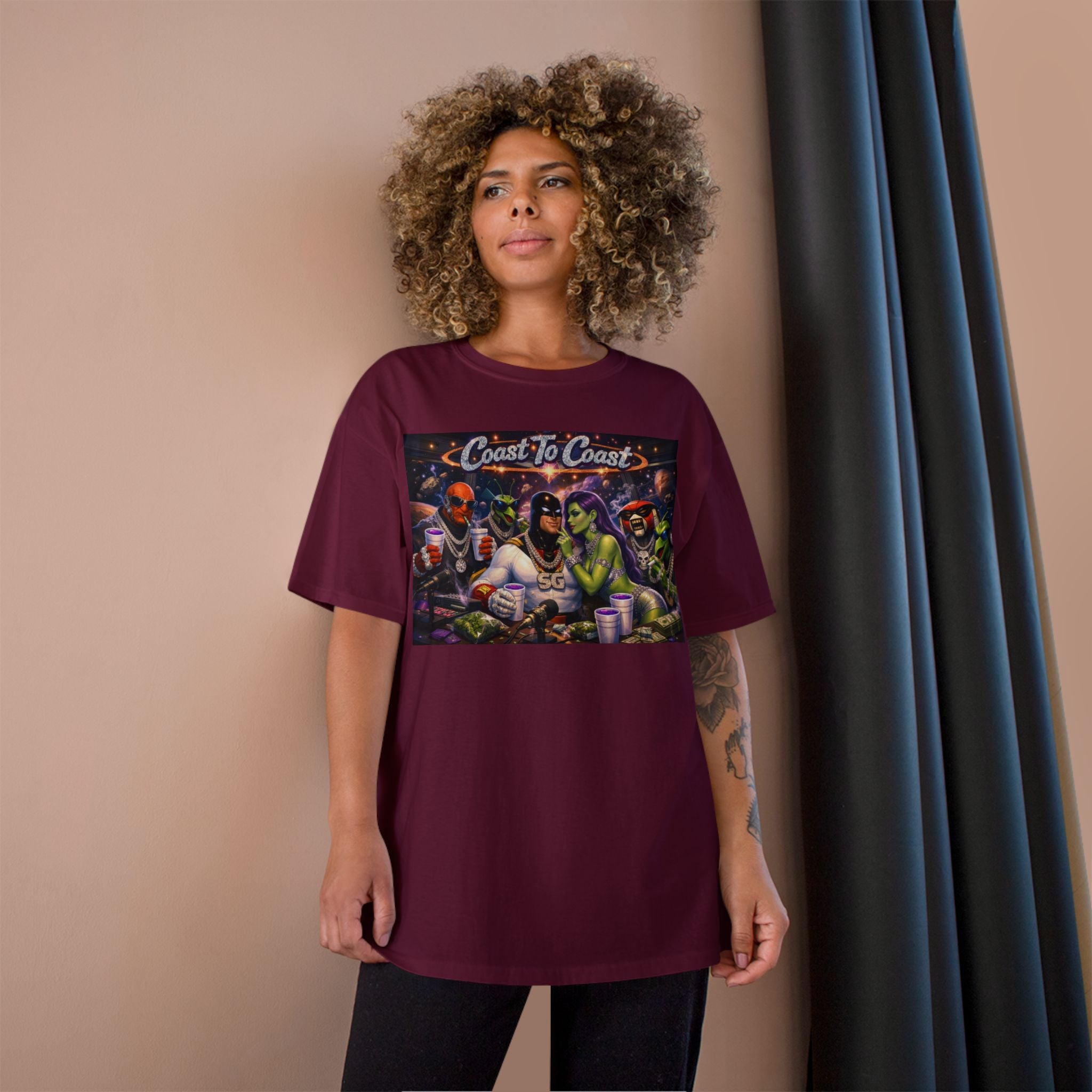 Champion T-Shirt — Retro Sci‑Fi 'Coast to Coast' & SoulSil Emporium Graphic Tee