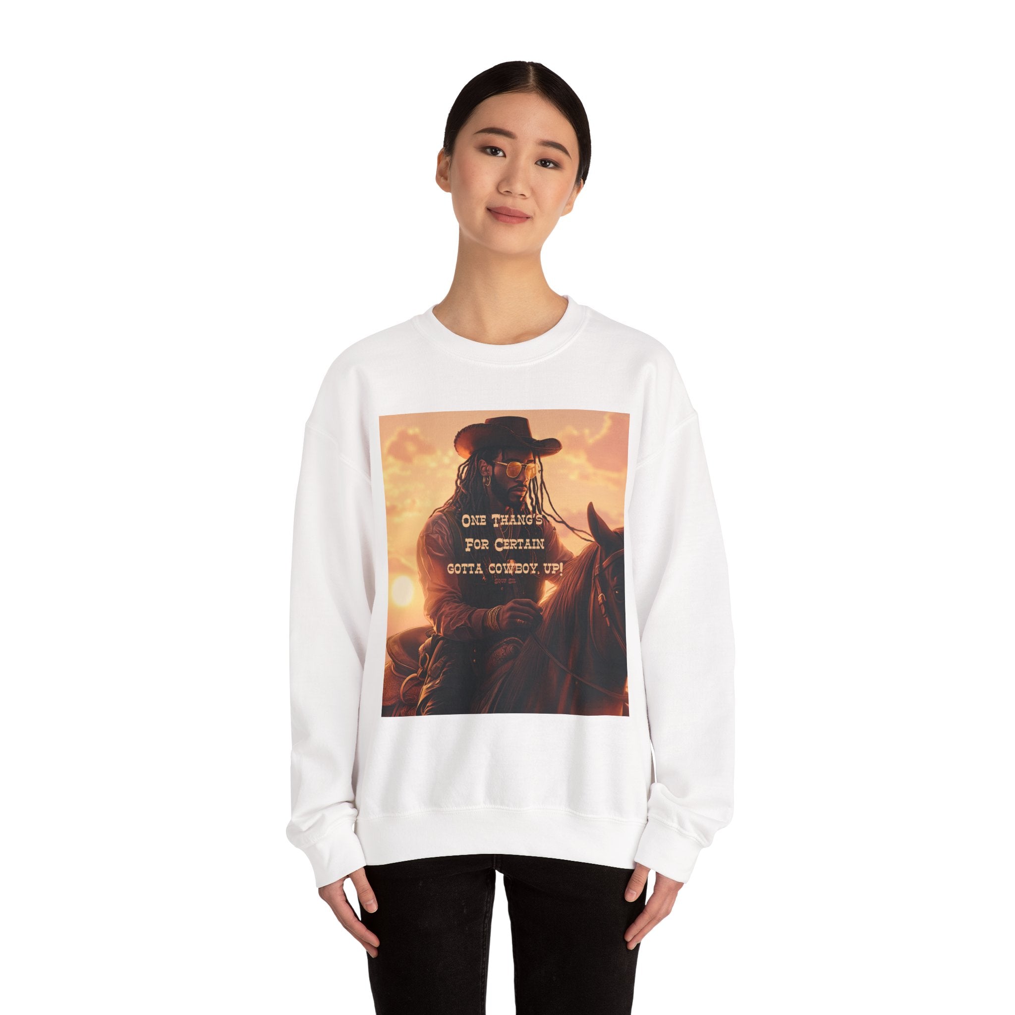 Cowboy Vibes Motivational Crewneck Sweatshirt - Unisex