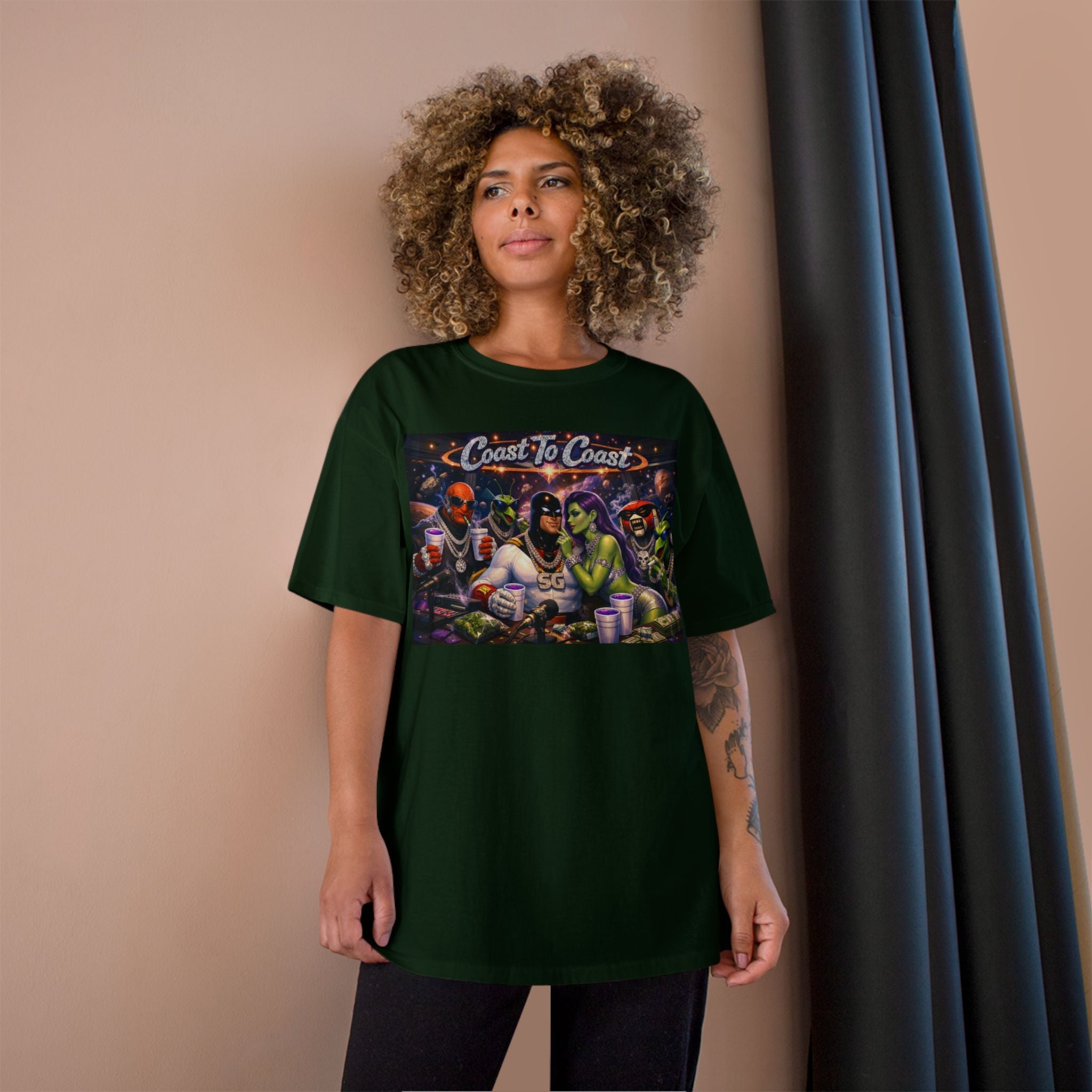 Champion T-Shirt — Retro Sci‑Fi 'Coast to Coast' & SoulSil Emporium Graphic Tee