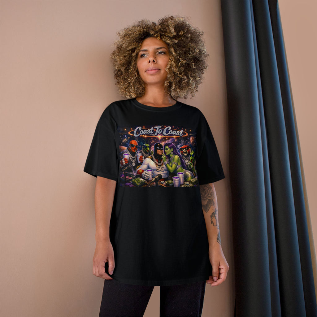Champion T-Shirt — Retro Sci‑Fi 'Coast to Coast' & SoulSil Emporium Graphic Tee