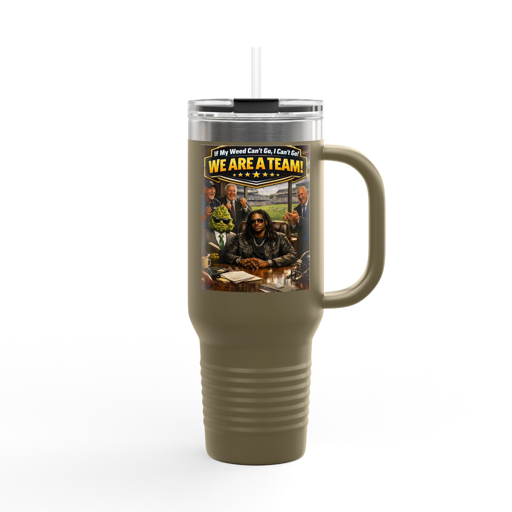 We Are A Team design 40oz Travel Mug | Teamwork Graphic