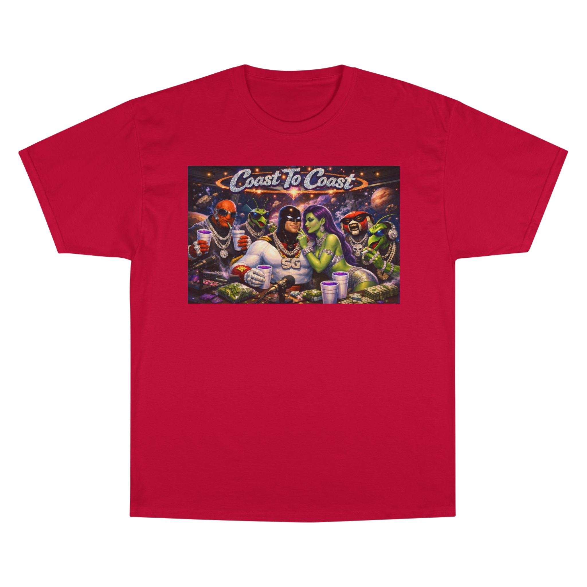 Champion T-Shirt — Retro Sci‑Fi 'Coast to Coast' & SoulSil Emporium Graphic Tee