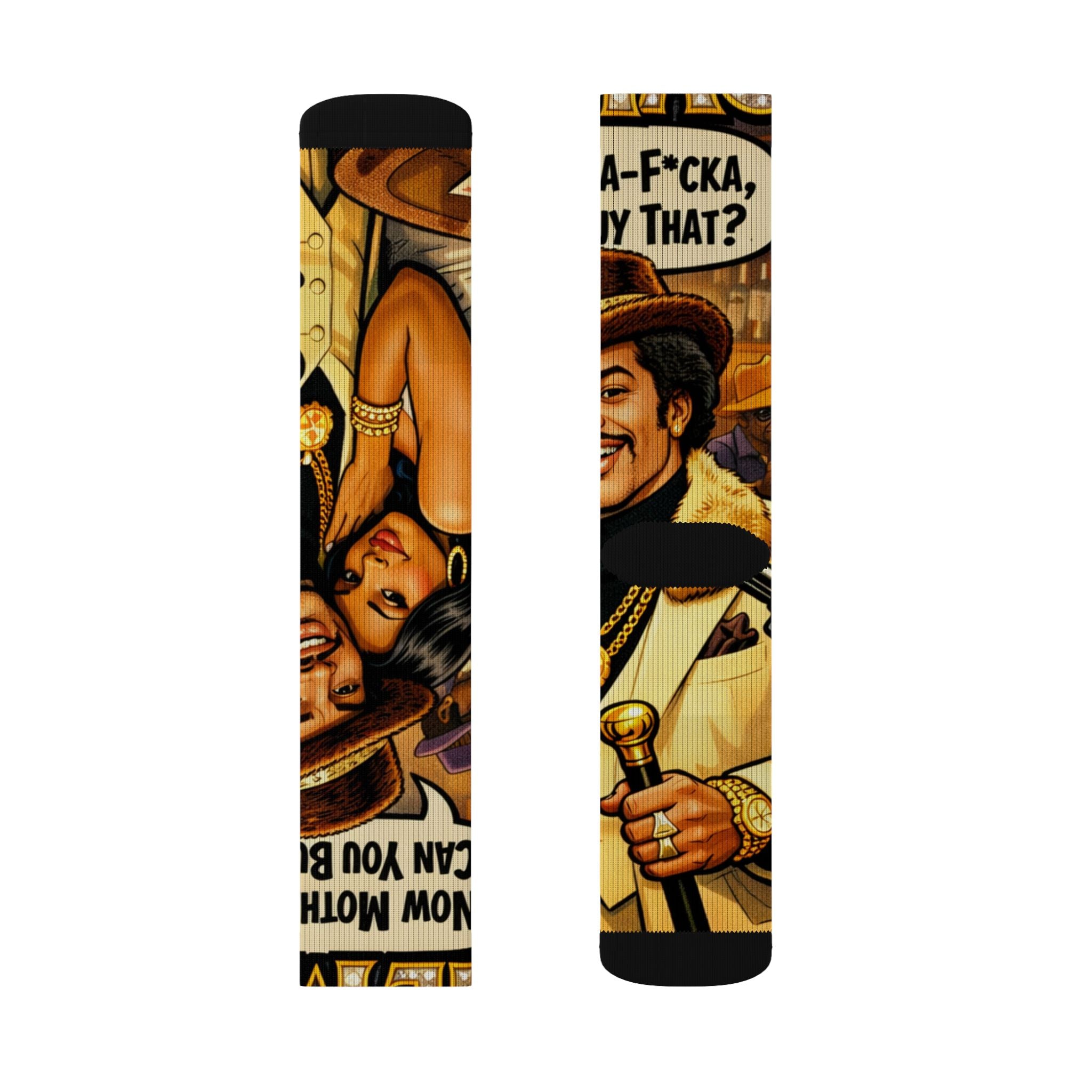 The Mac Vintage Comic Art Socks | Sublimation Crew Socks
