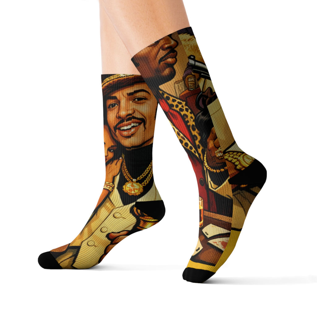 The Mac Vintage Comic Art Socks | Sublimation Crew Socks