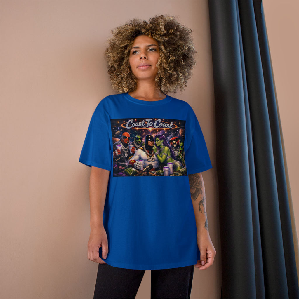 Champion T-Shirt — Retro Sci‑Fi 'Coast to Coast' & SoulSil Emporium Graphic Tee