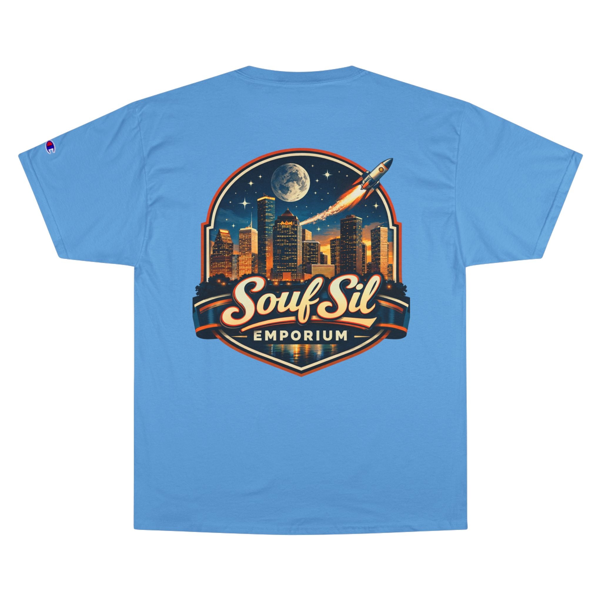 Champion T-Shirt — Retro Sci‑Fi 'Coast to Coast' & SoulSil Emporium Graphic Tee