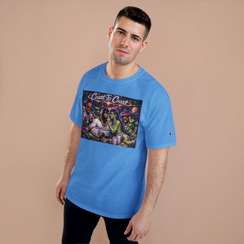 Champion T-Shirt — Retro Sci‑Fi 'Coast to Coast' & SoulSil Emporium Graphic Tee