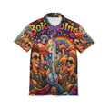 Psychedelic B&B Polo Shirt — Colorful Mushroom & Rainbow AOP