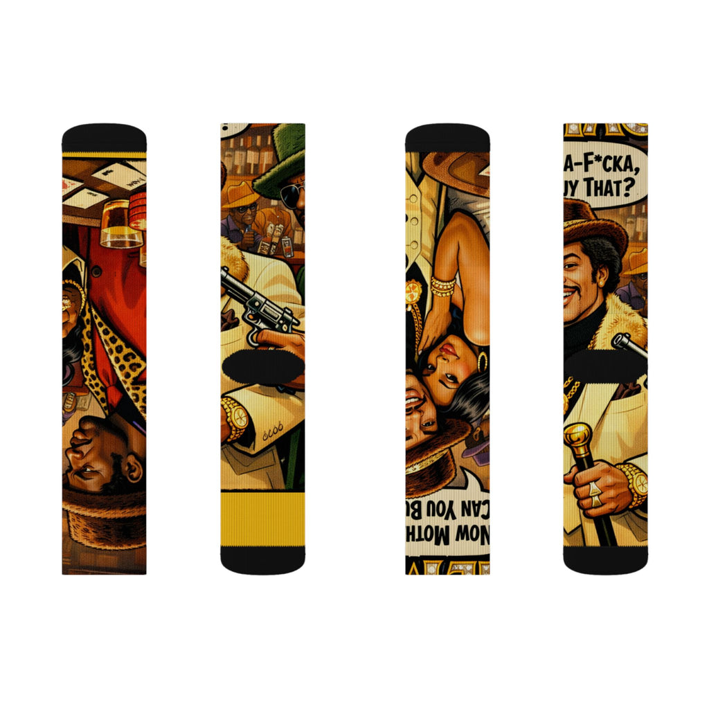 The Mac Vintage Comic Art Socks | Sublimation Crew Socks
