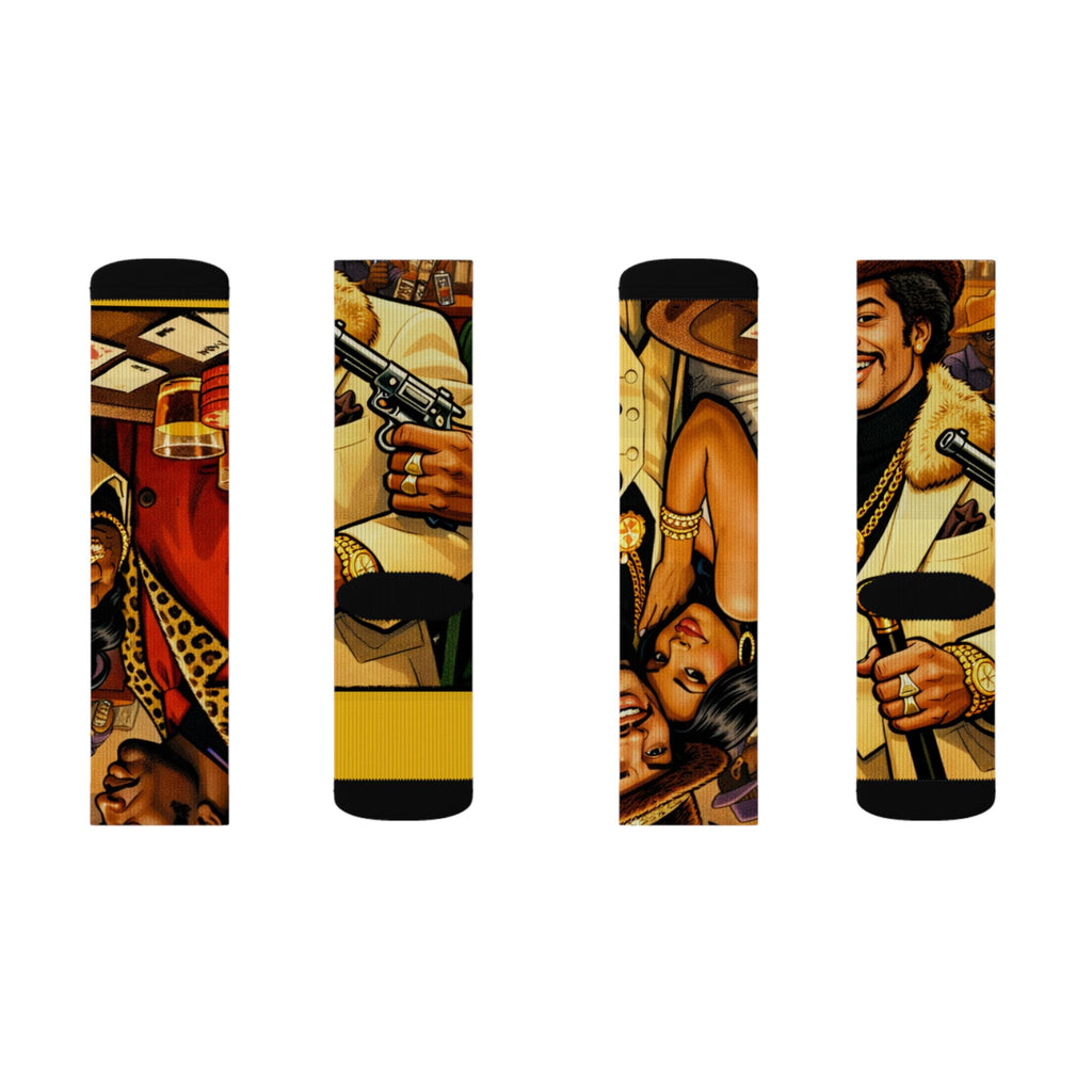 The Mac Vintage Comic Art Socks | Sublimation Crew Socks