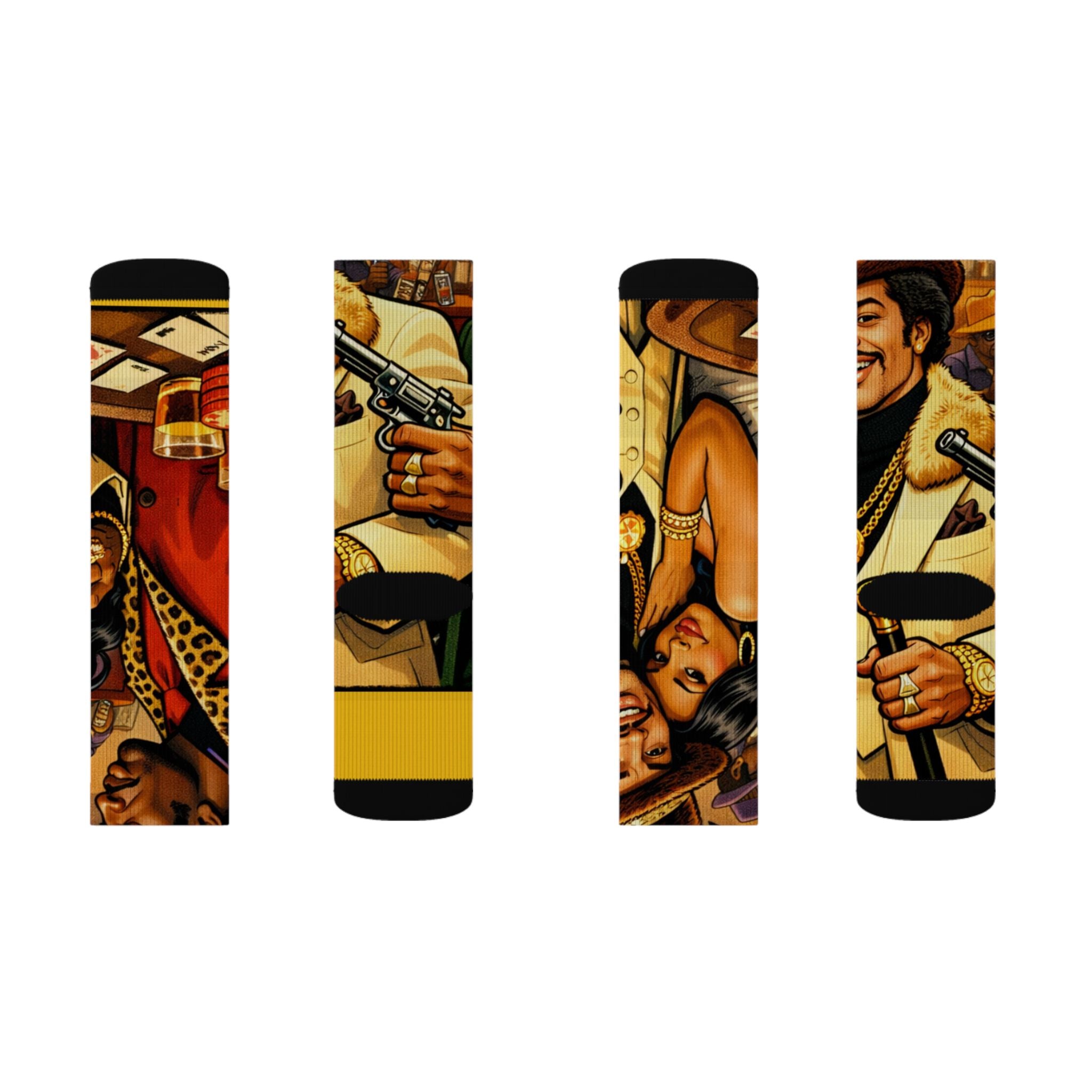The Mac Vintage Comic Art Socks | Sublimation Crew Socks